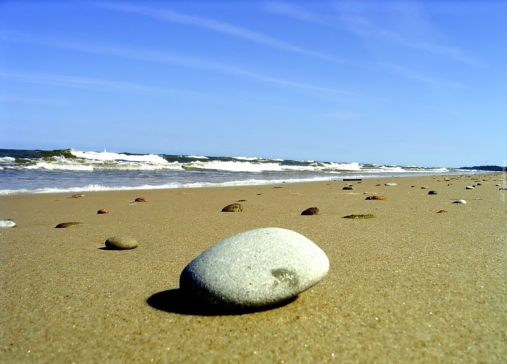 Plaża, Fale, Kamyki