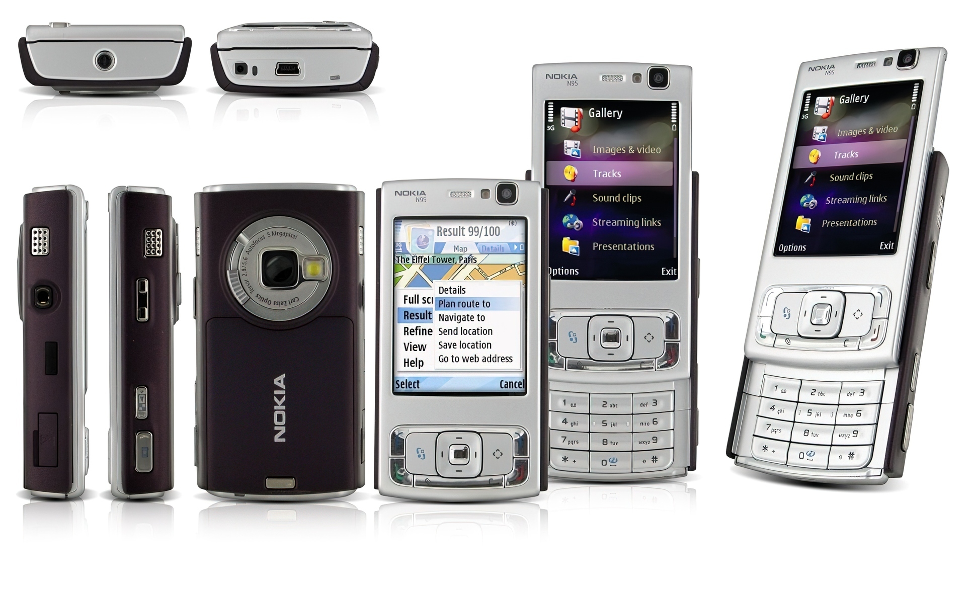 Nokia N95, Wszystkie strony