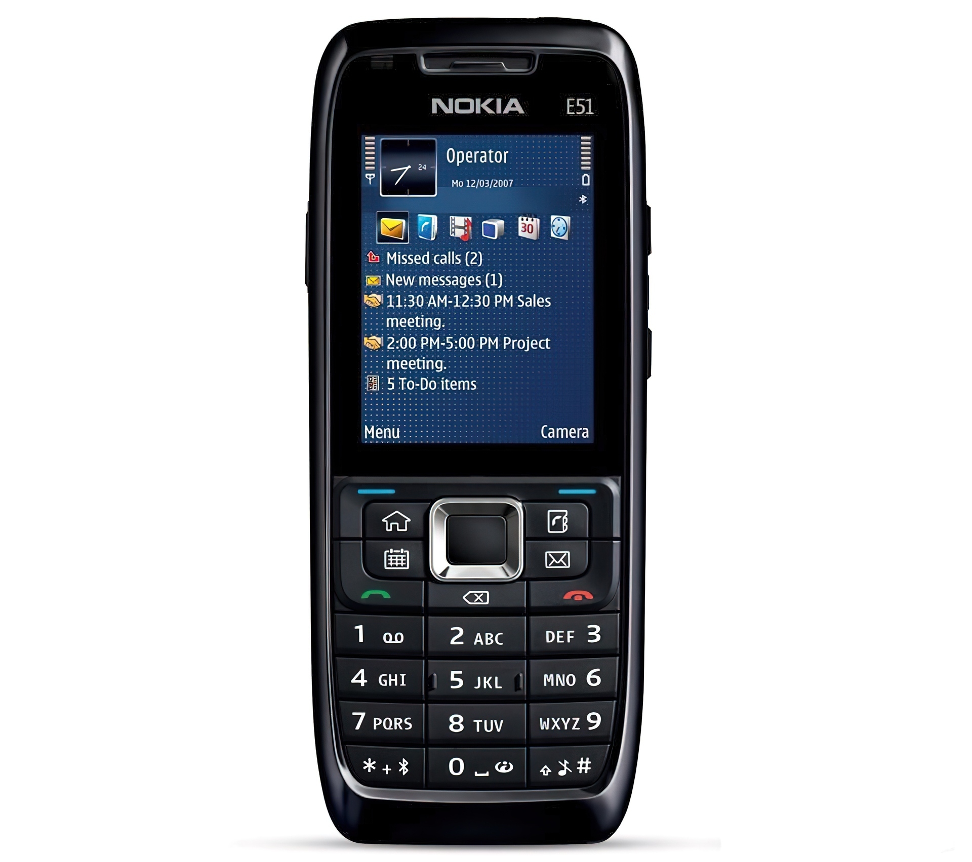 Nokia E51, Wyświetlacz, Czarny