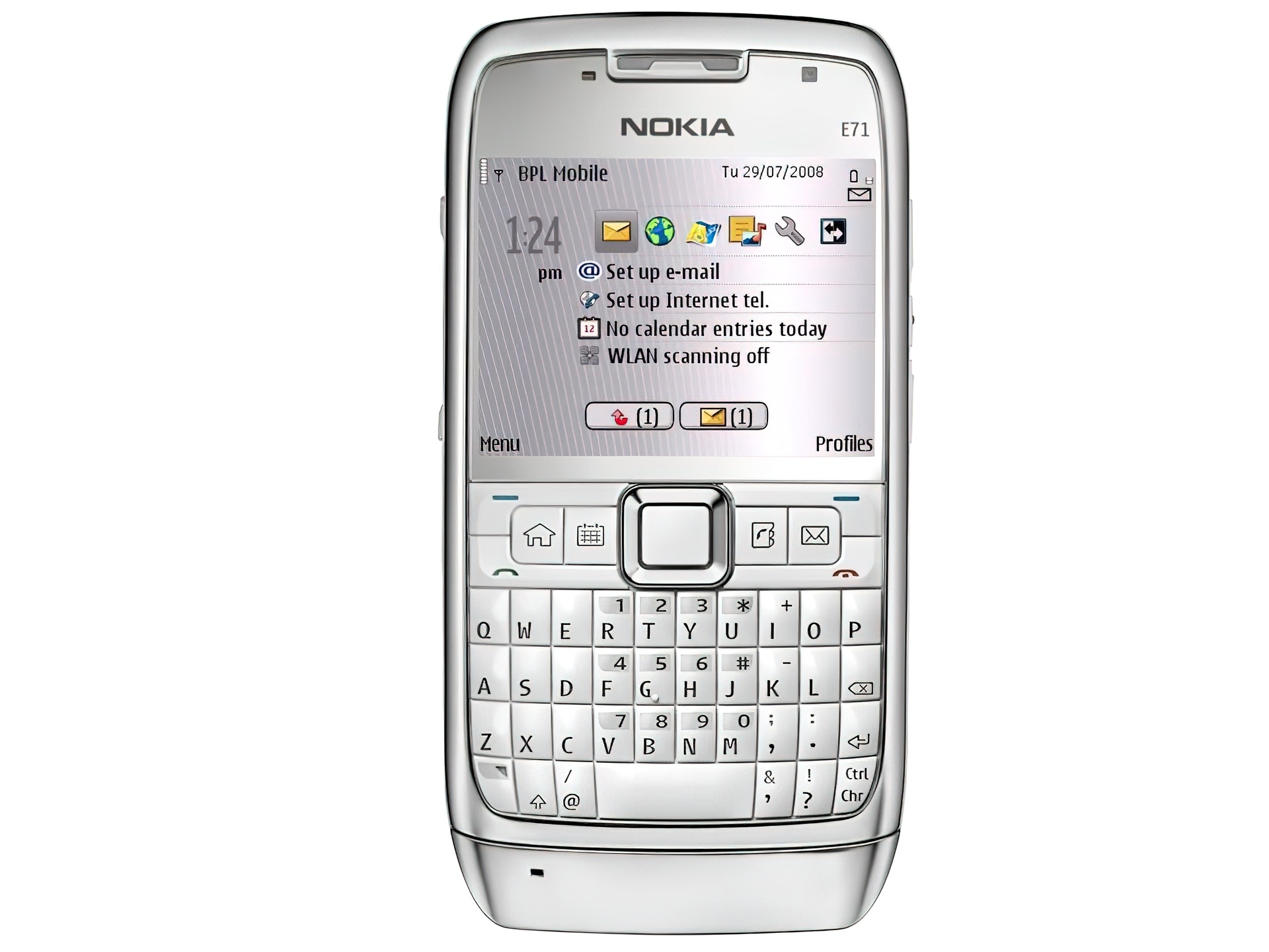 Nokia E71, Srebrny, Ekran