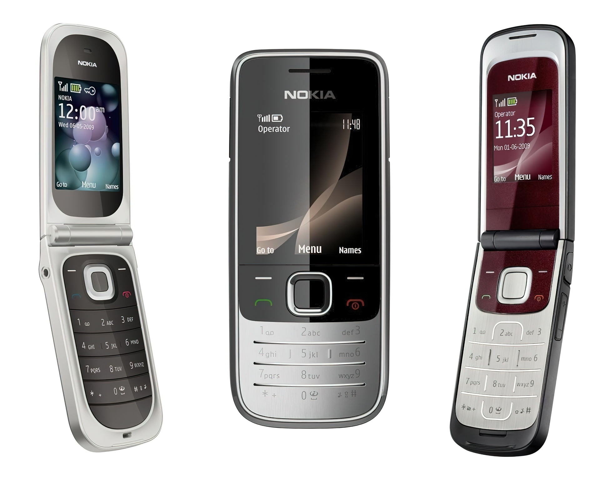 Nokia 7020, Srebrna, Czarna, Otwarta