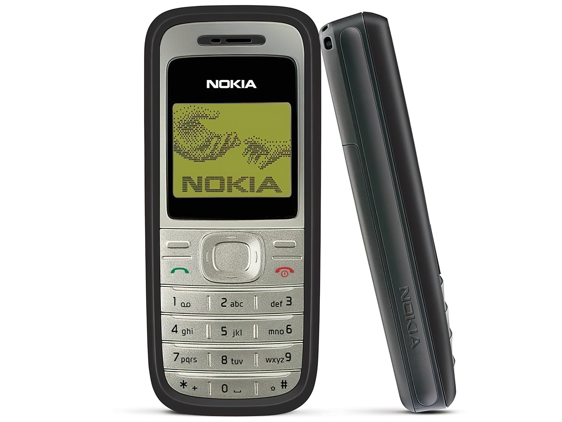 Nokia 1200, Czerna, Srebrna, Bok