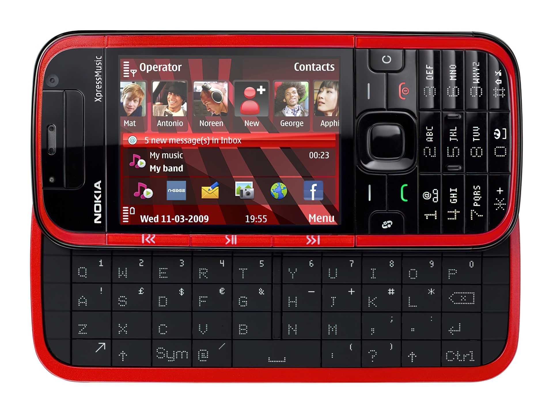 Nokia 5730 XpressMusic, Czerwona, QWERTY
