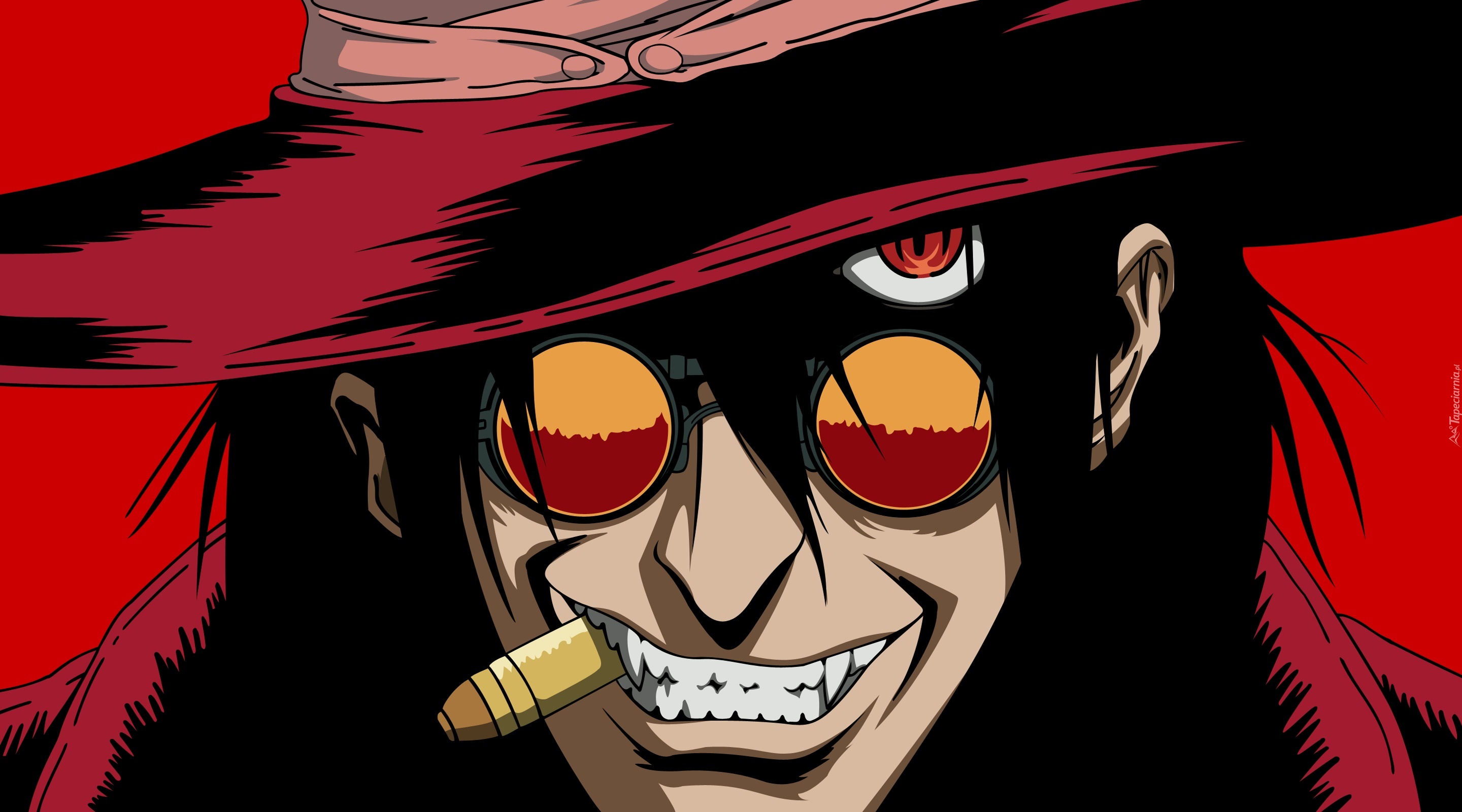 Hellsing, cygaro, okulary