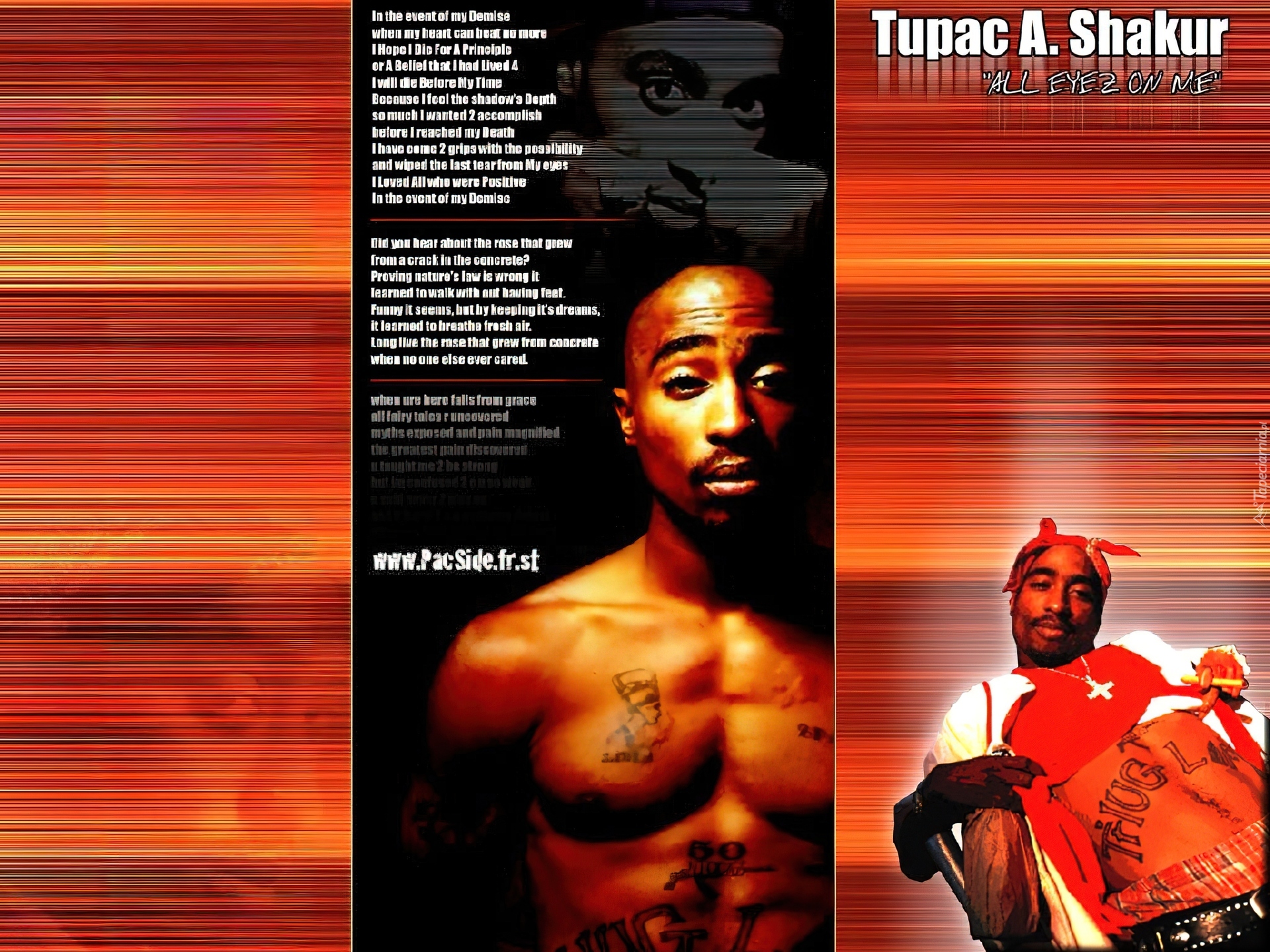 2 Pac, Brzuch, Tatuaż