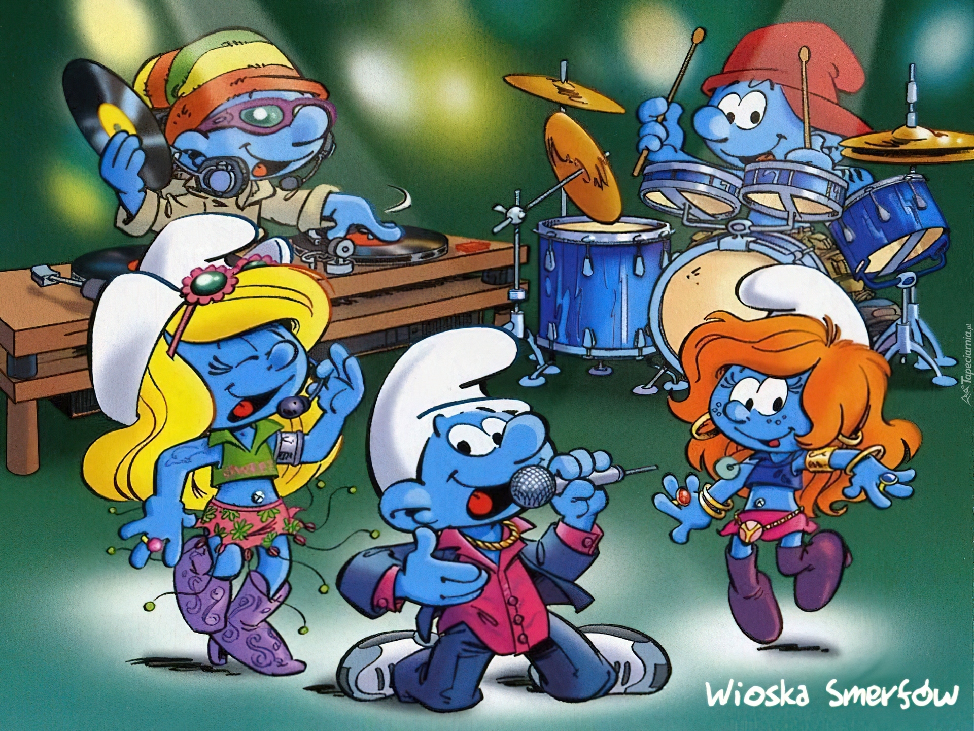 Smerfy, The Smurfs, Muzykalne, Smerfy, Perkusja, Mikrofon, Płyty