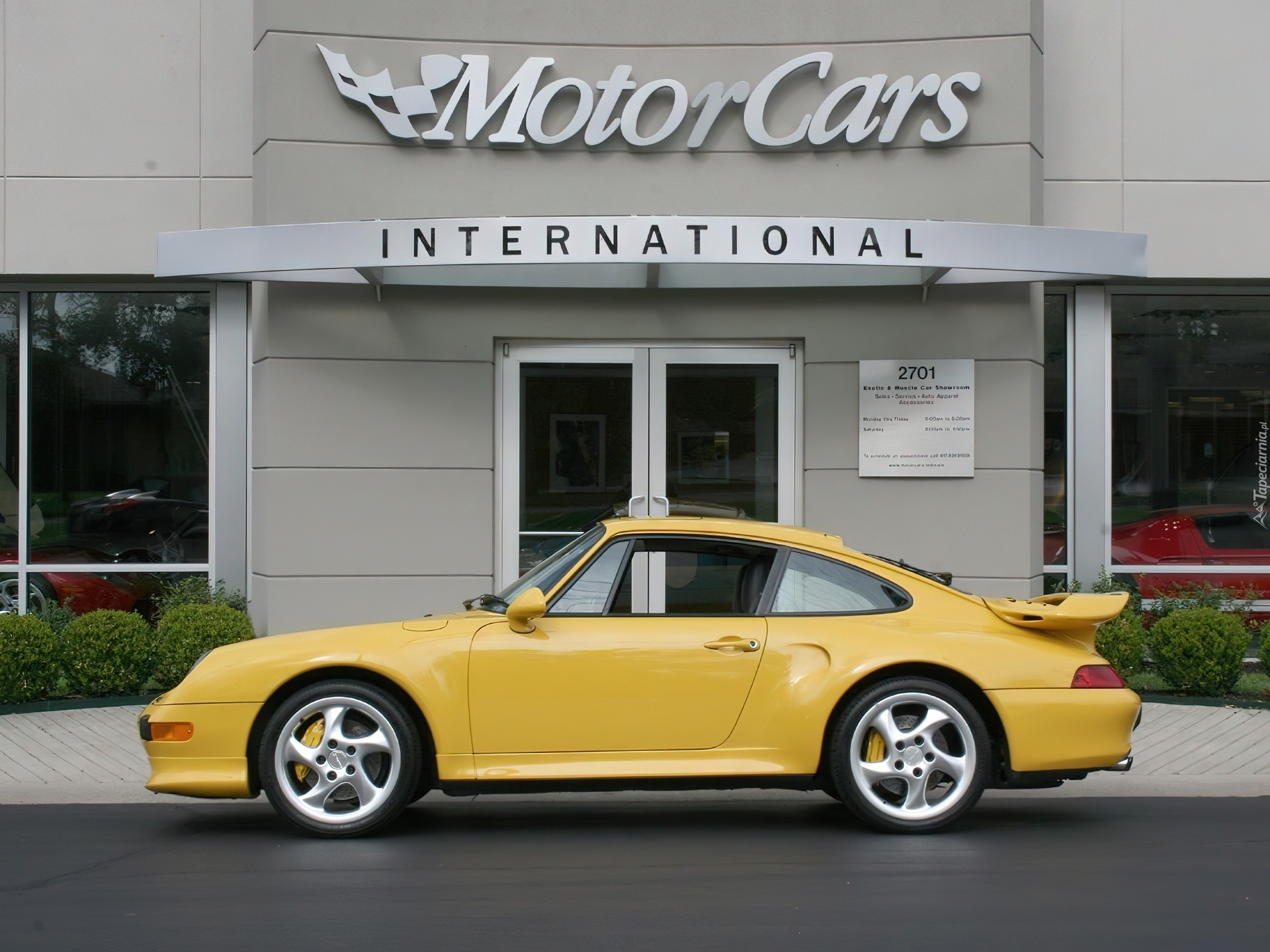 motor cars, żółte, Porsche 993