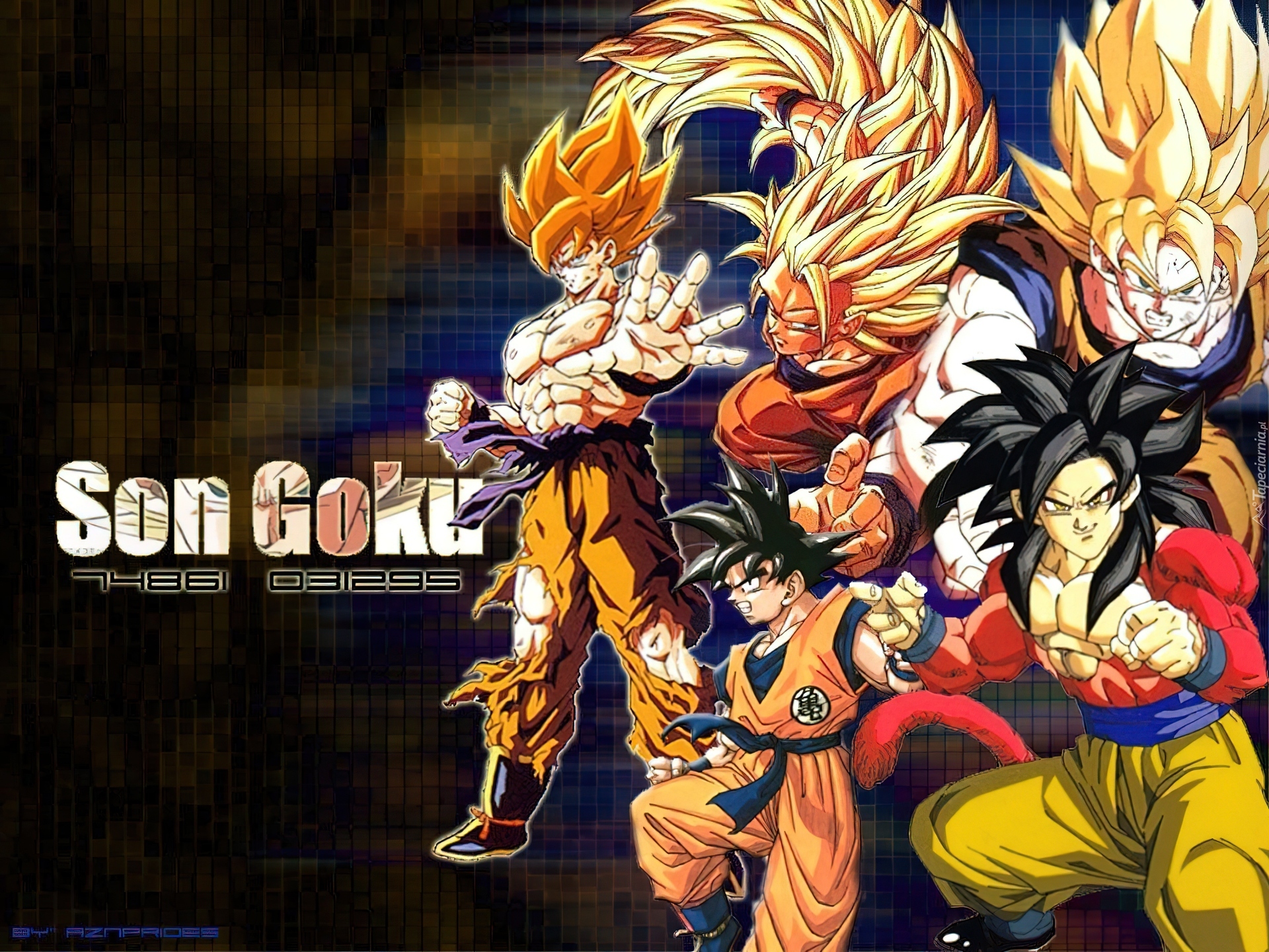 wszystkie, formy, son goku