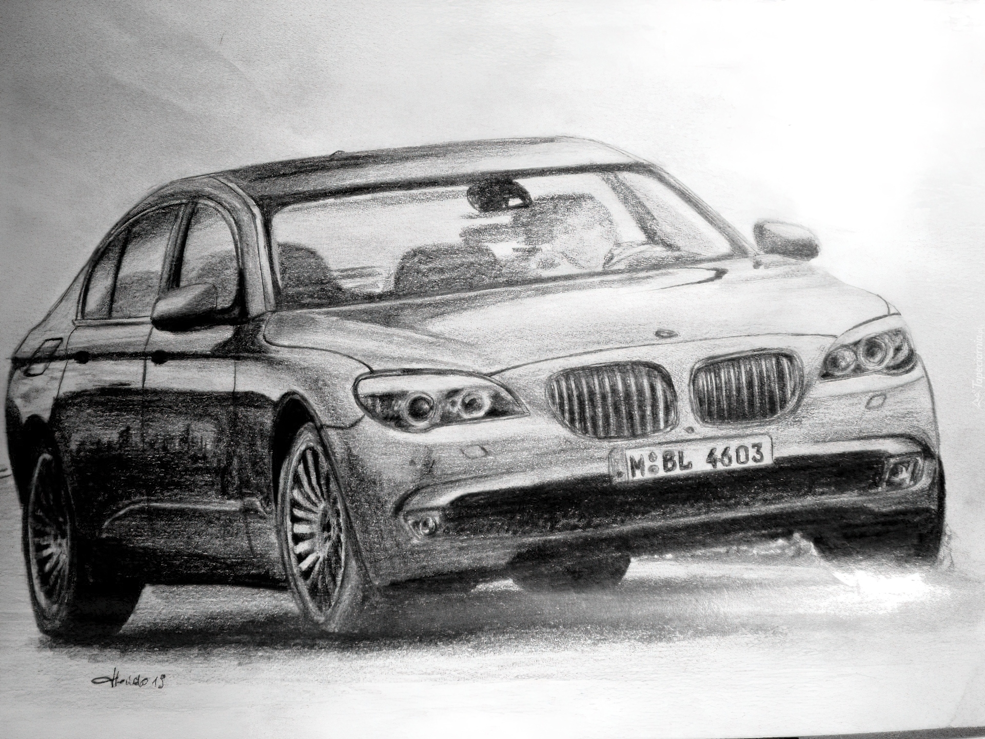 Bmw Seria 7, E66, Szkic, Rysunek