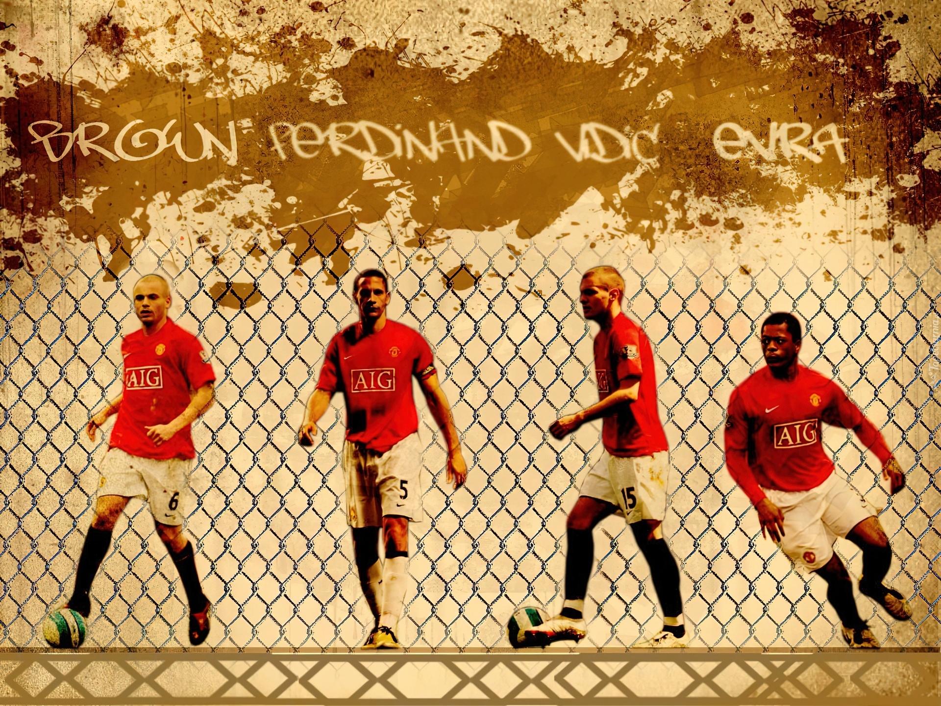 Manchester United, Piłkarze, Brown, Ferdinand, Vidic, Evra