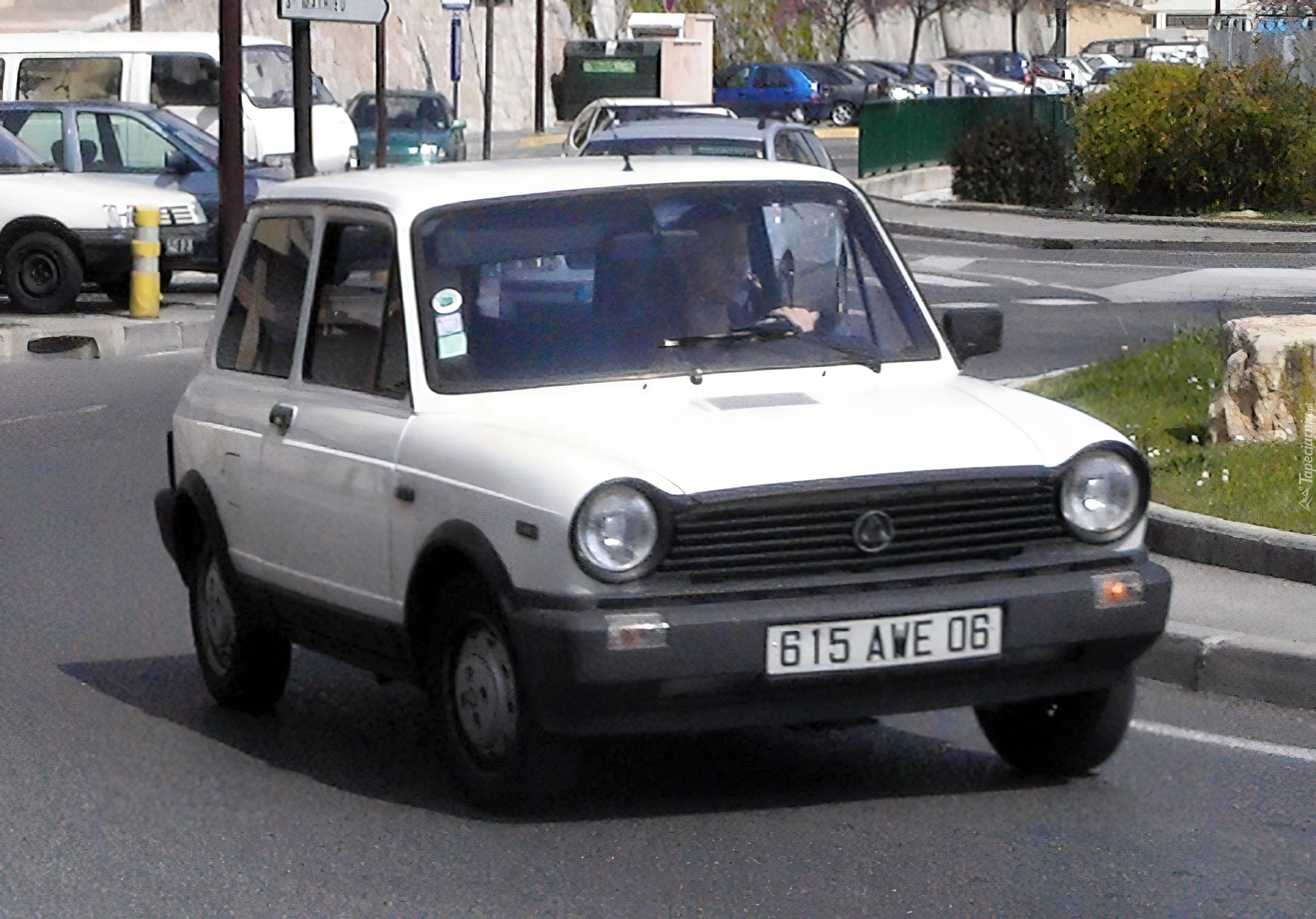 Biały, Autobianchi A112, Lewy, Bok, Droga