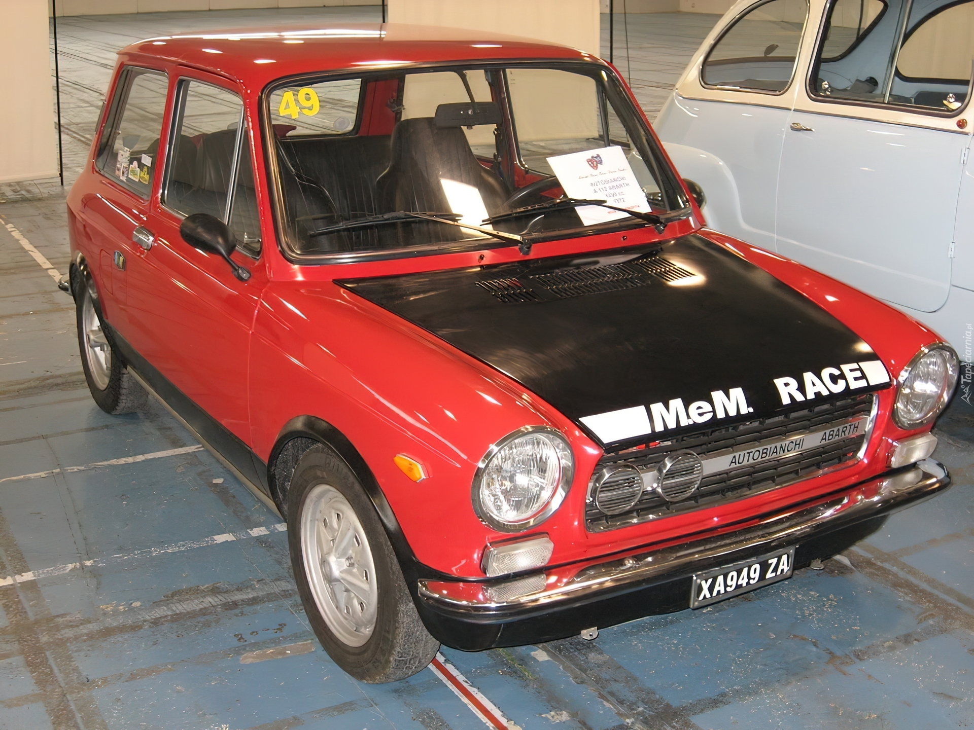 Czerwony, Autobianchi A112, Dach, Parking