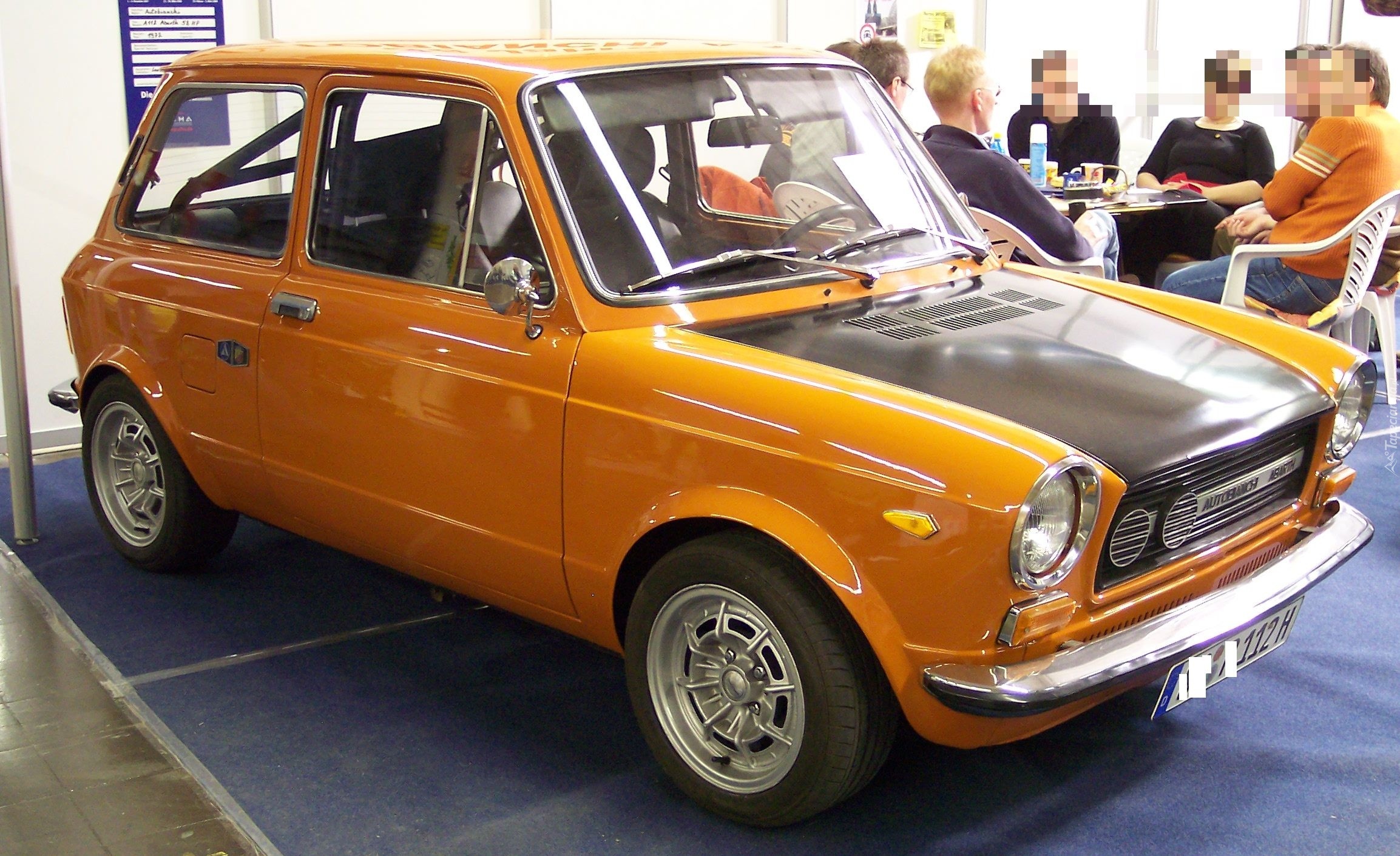 Pomarańczowy, Autobianchi A112, Czarna, Maska