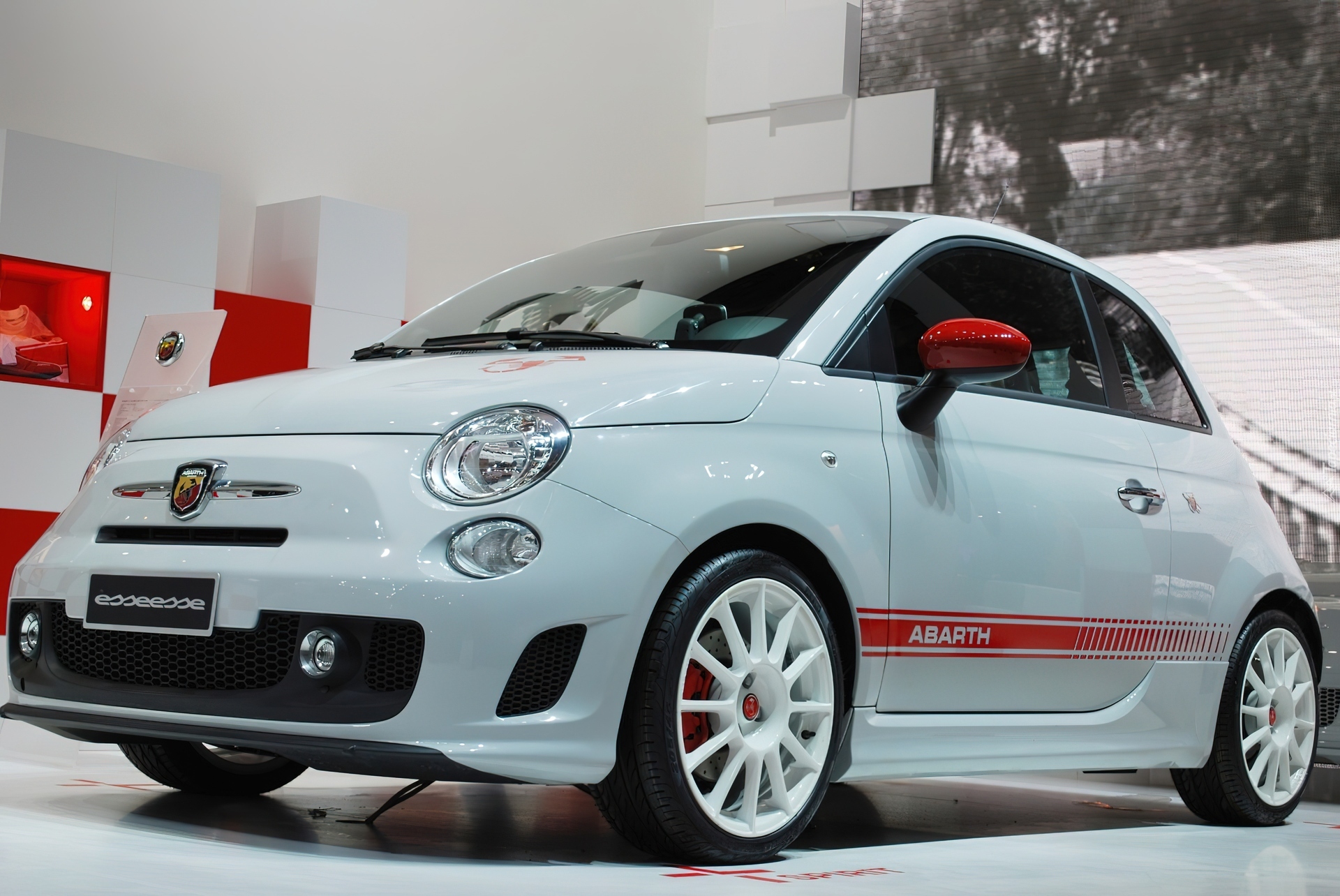 Biały, Abarth 500, Salon, Tapeta