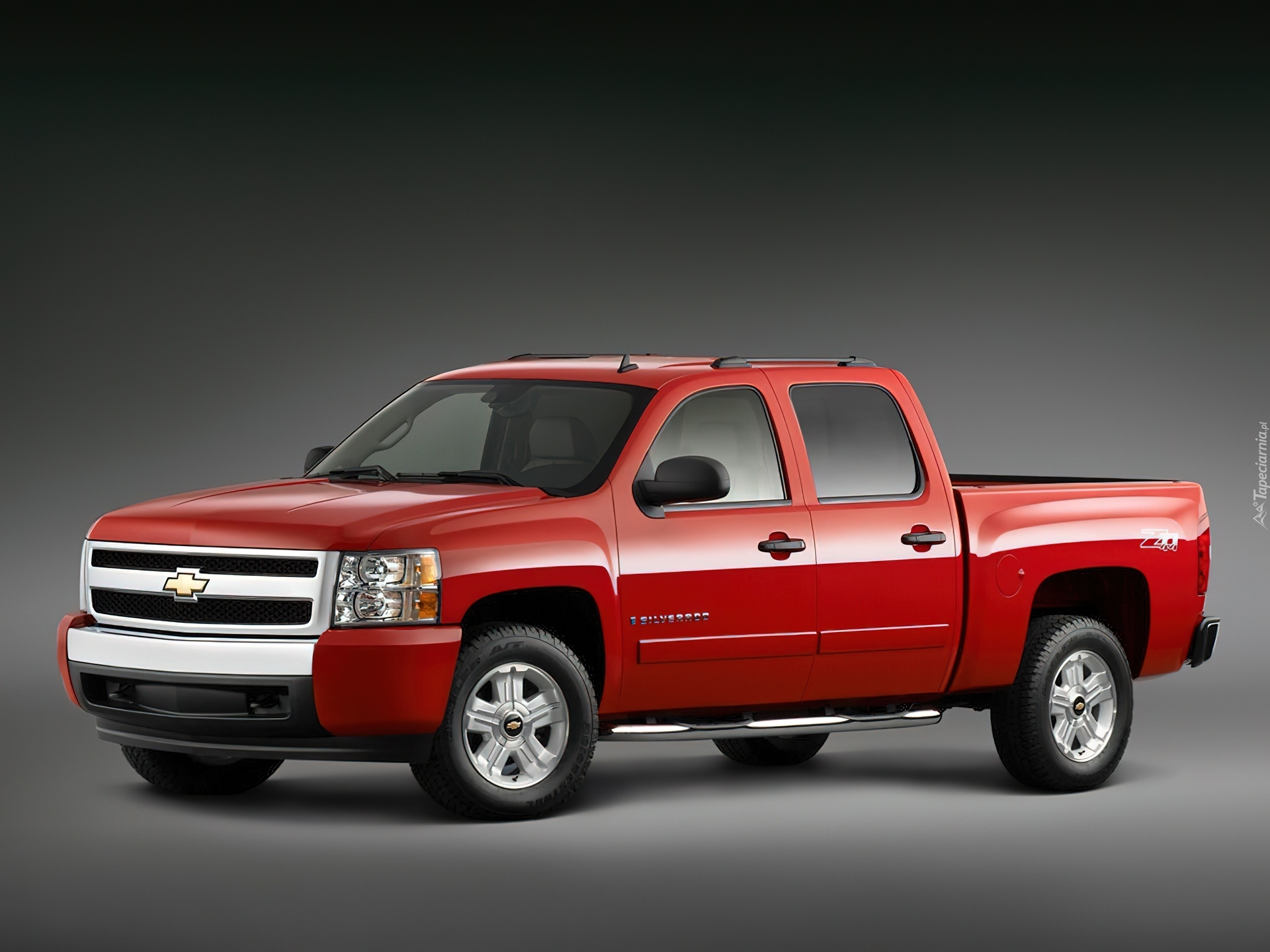 Czerwony, Chevrolet Silverado, Pick, Up