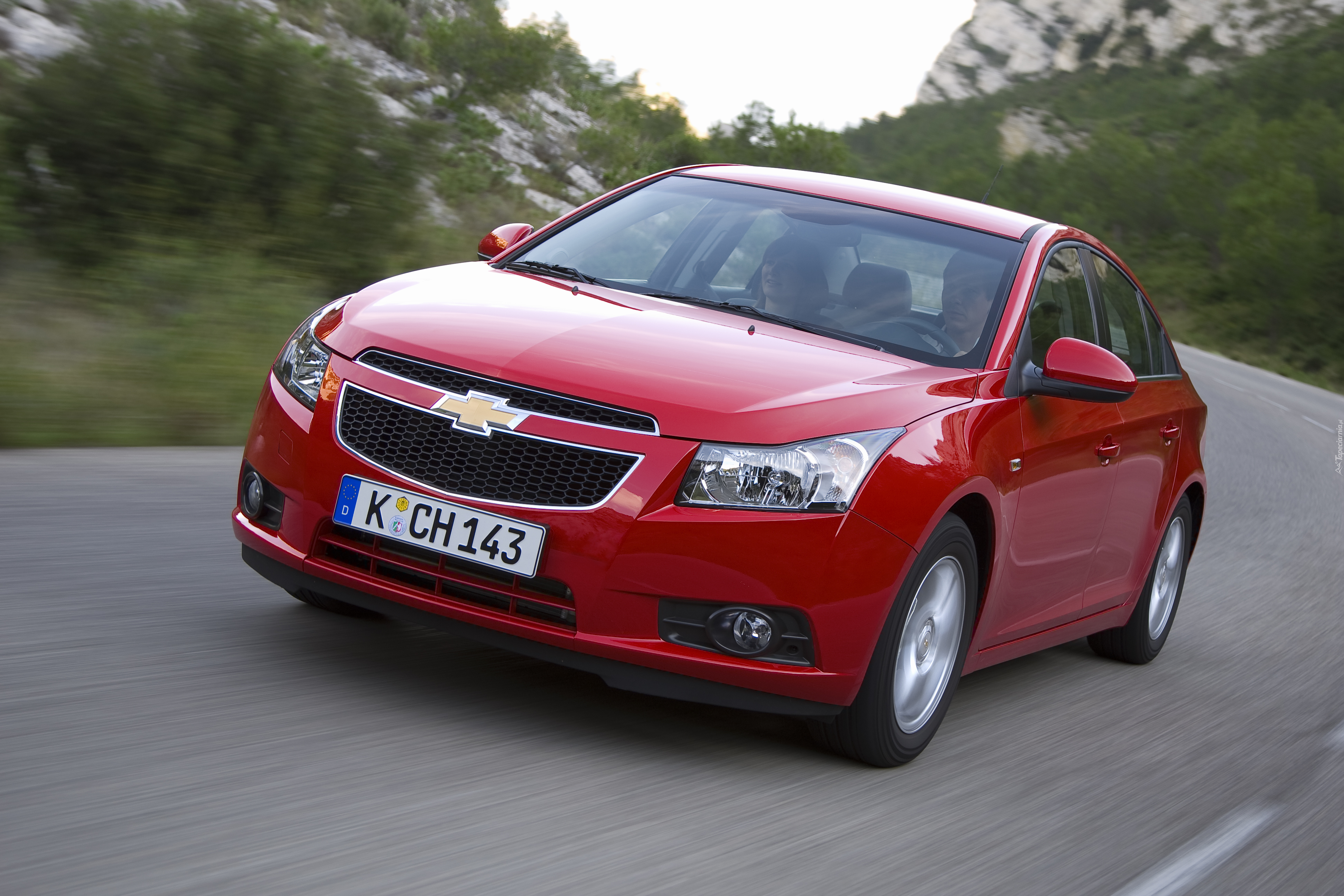 Czerwony, Chevrolet Cruze, Droga