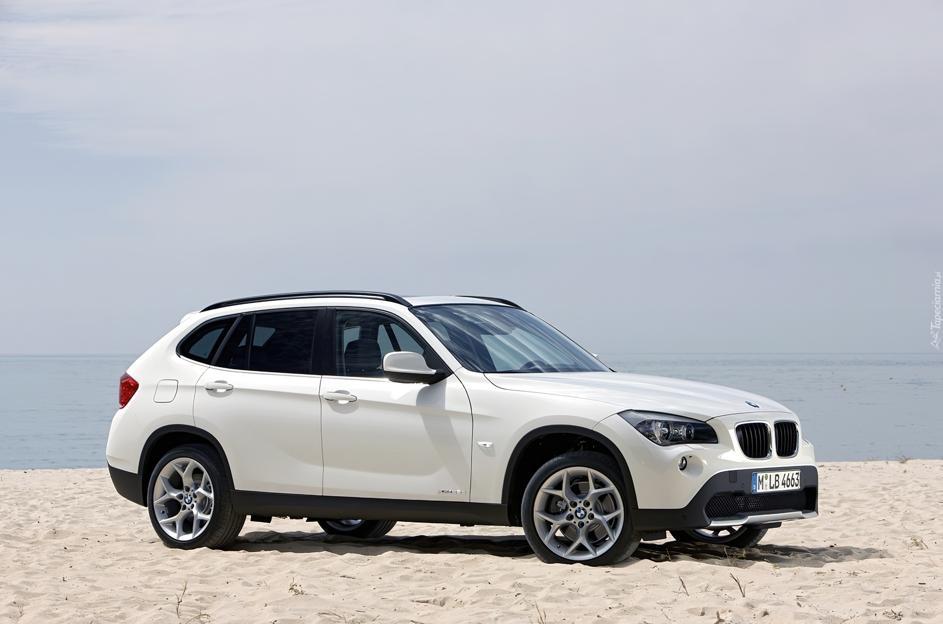 Białe, BMW X1, Relingi, Dachowe