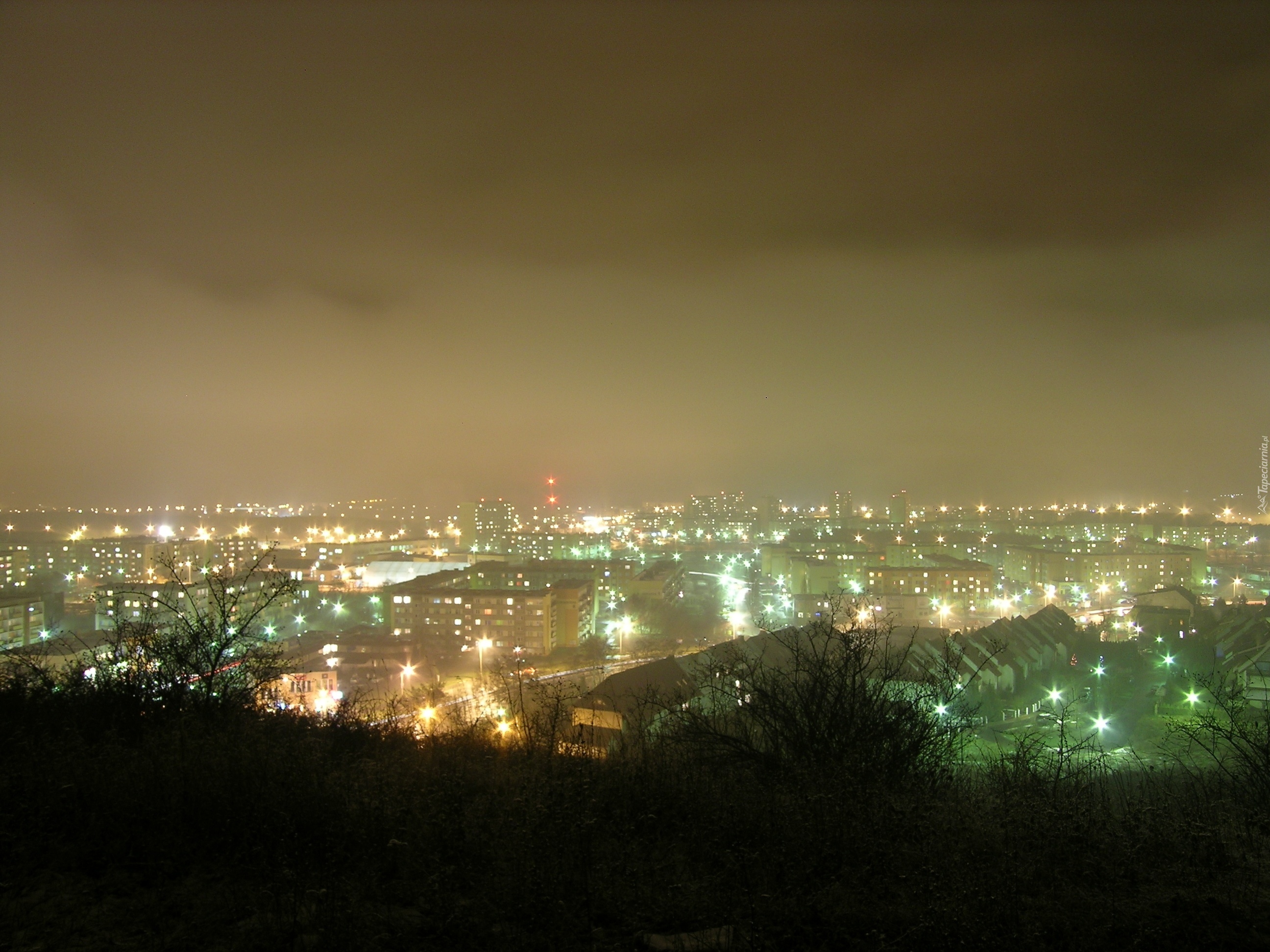 Miasto, Nocą, Światła