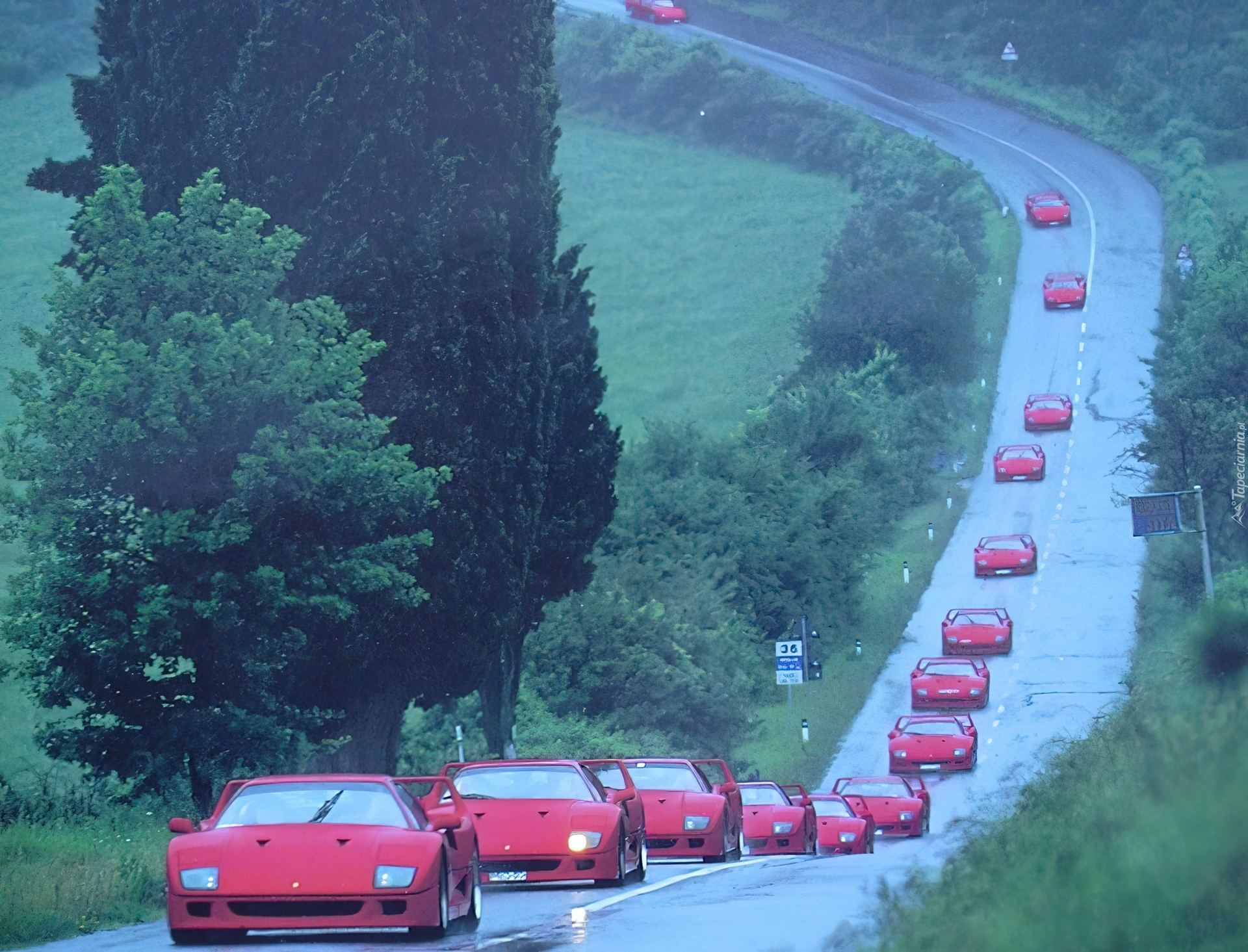 Zlot, Ferrari F 40, Droga