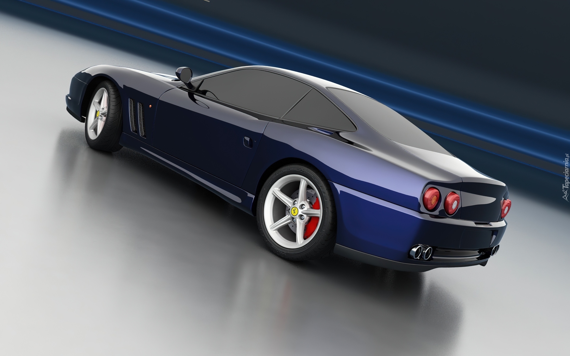 Niebieskie, Ferrari 550, Ciemne, Szyby