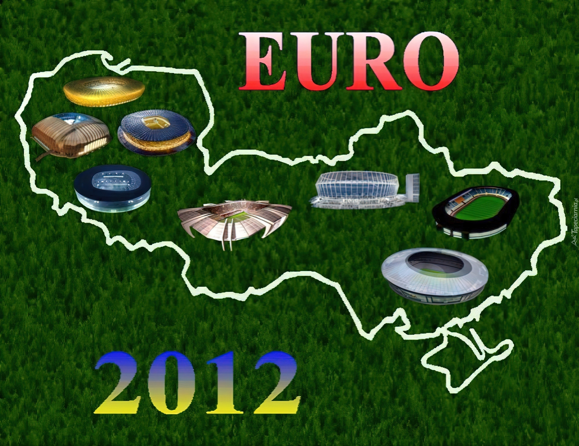 Euro, 2012, Mapa, Stadionów