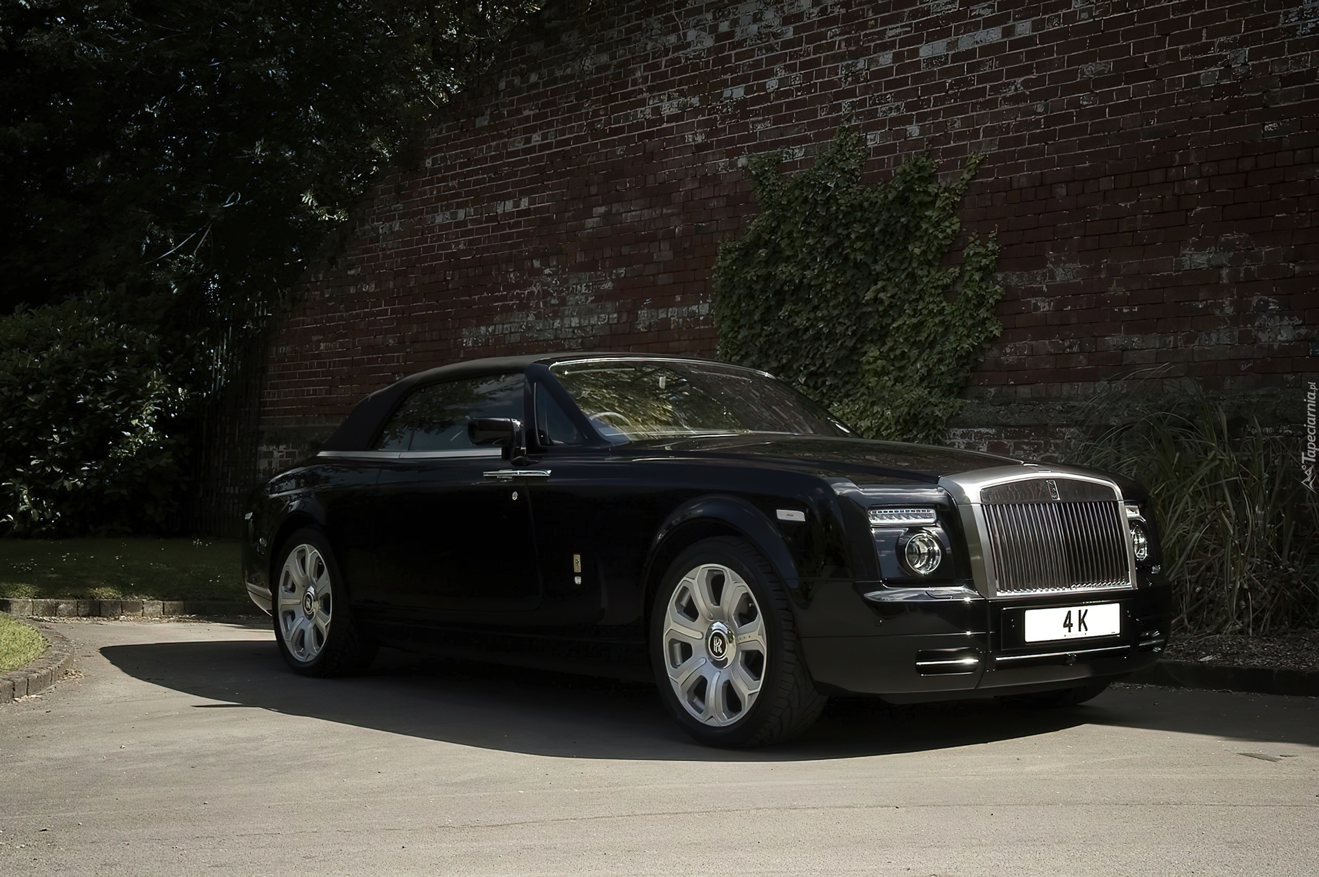 Czarny, Rolls-Royce Phantom Drophead, 4K