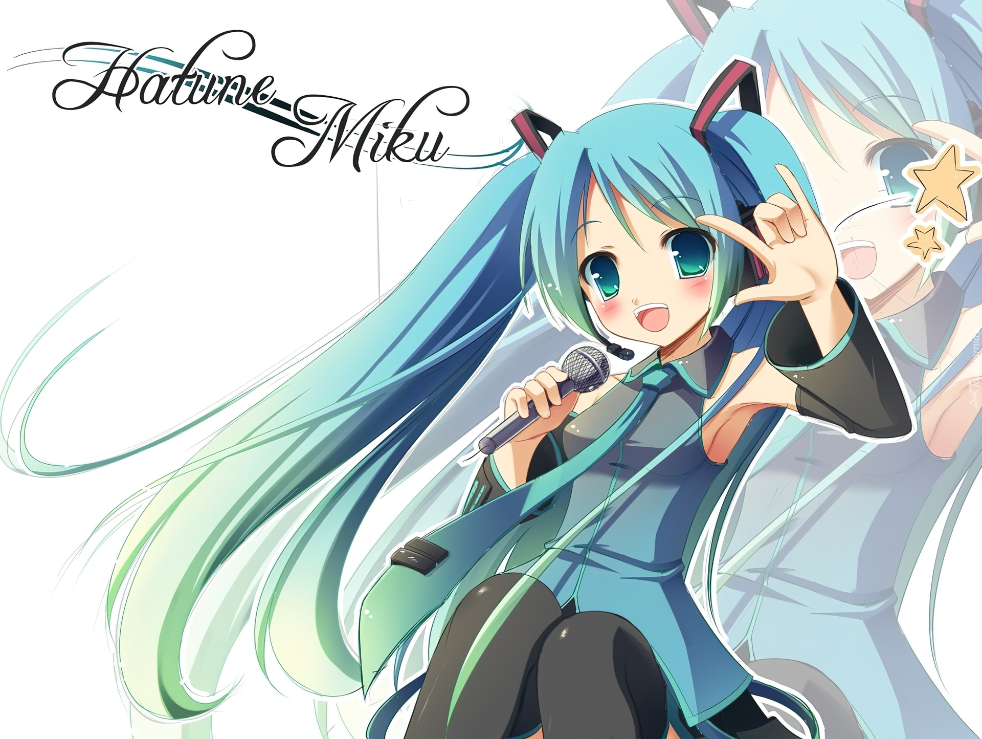 Hatsune, Miku, Turkusowe, Kucyki