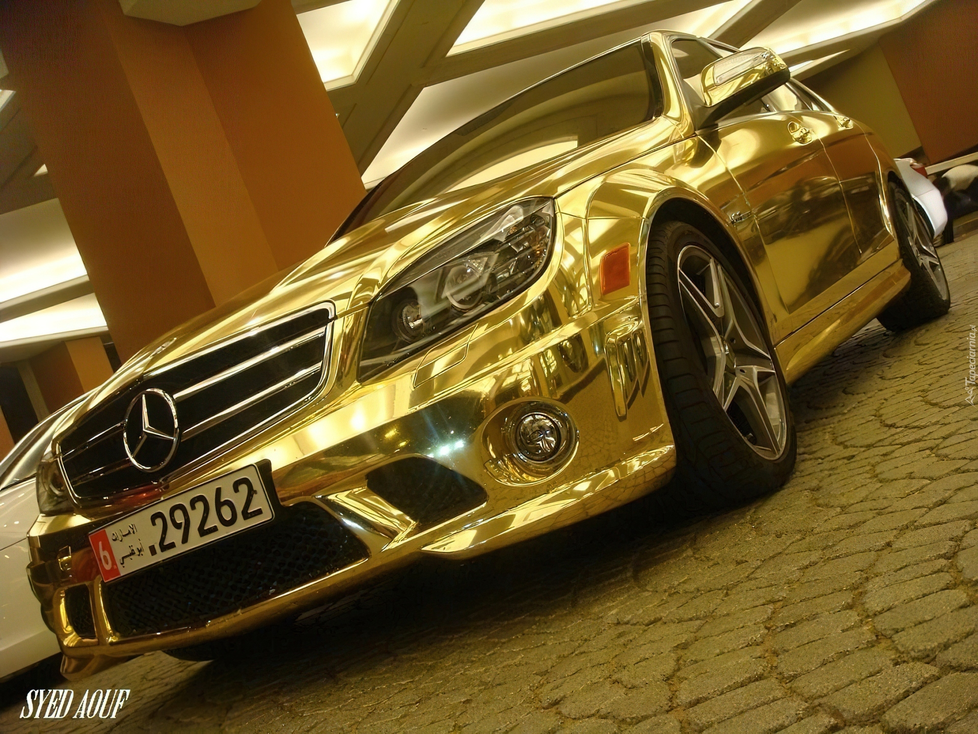 Mercedes, C63, Złoty, Arab