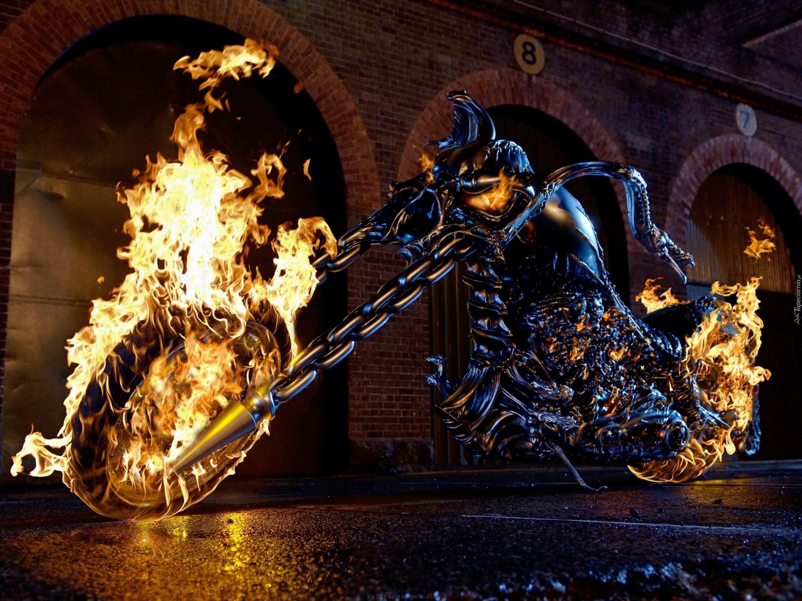 Motocykl, Ghost Rider, Płomienie