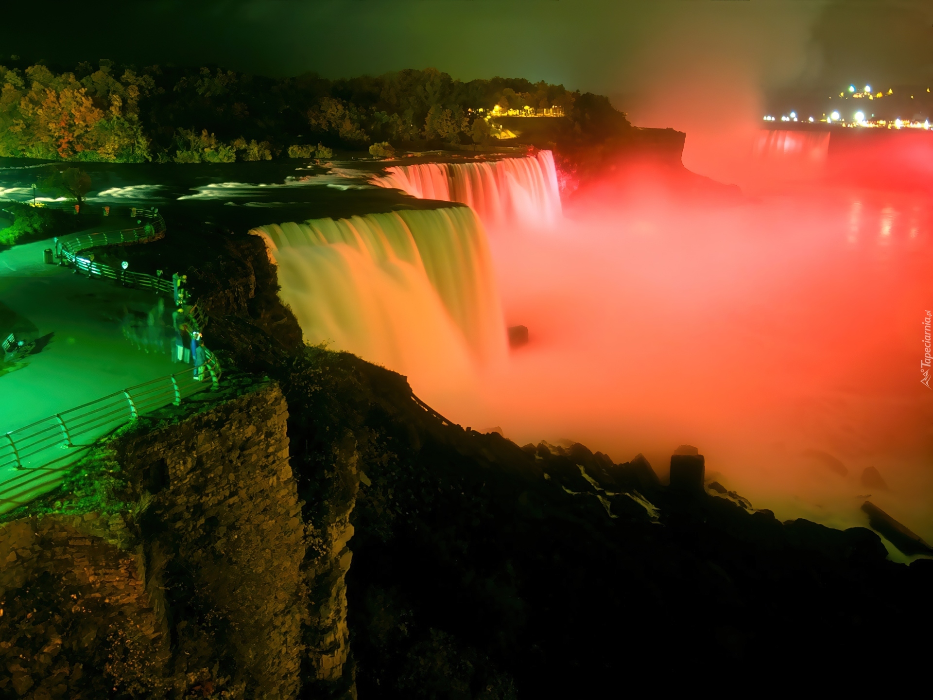 Podświetlony, Wodospad, Niagara, Kanada