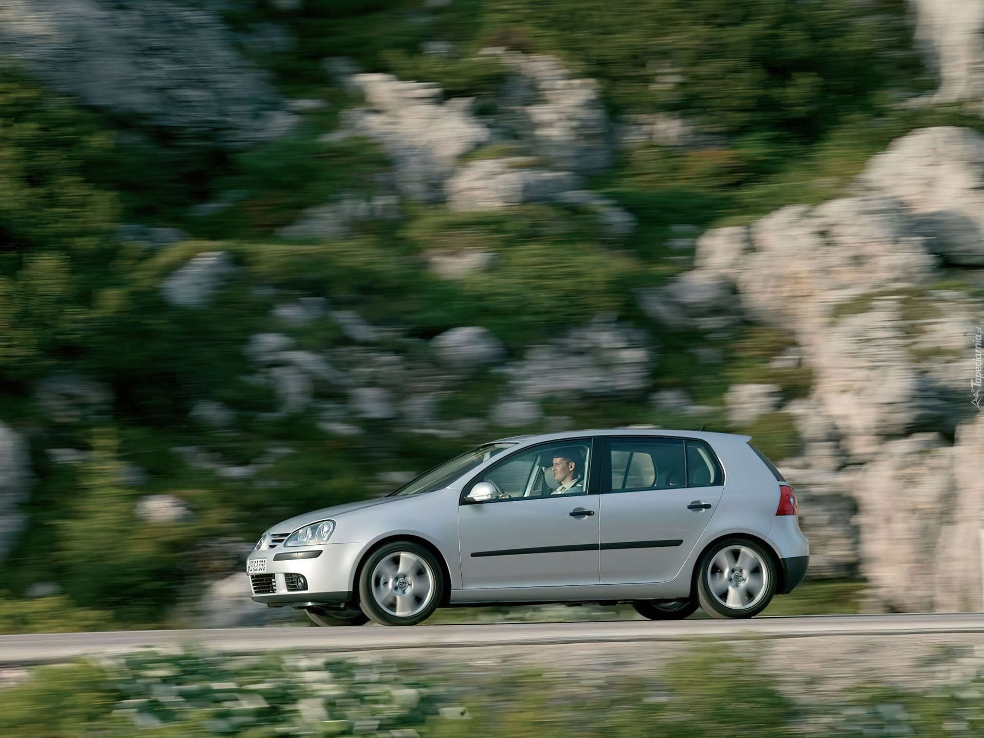 Volkswagen Golf 5, Srebrny, Lewy bok