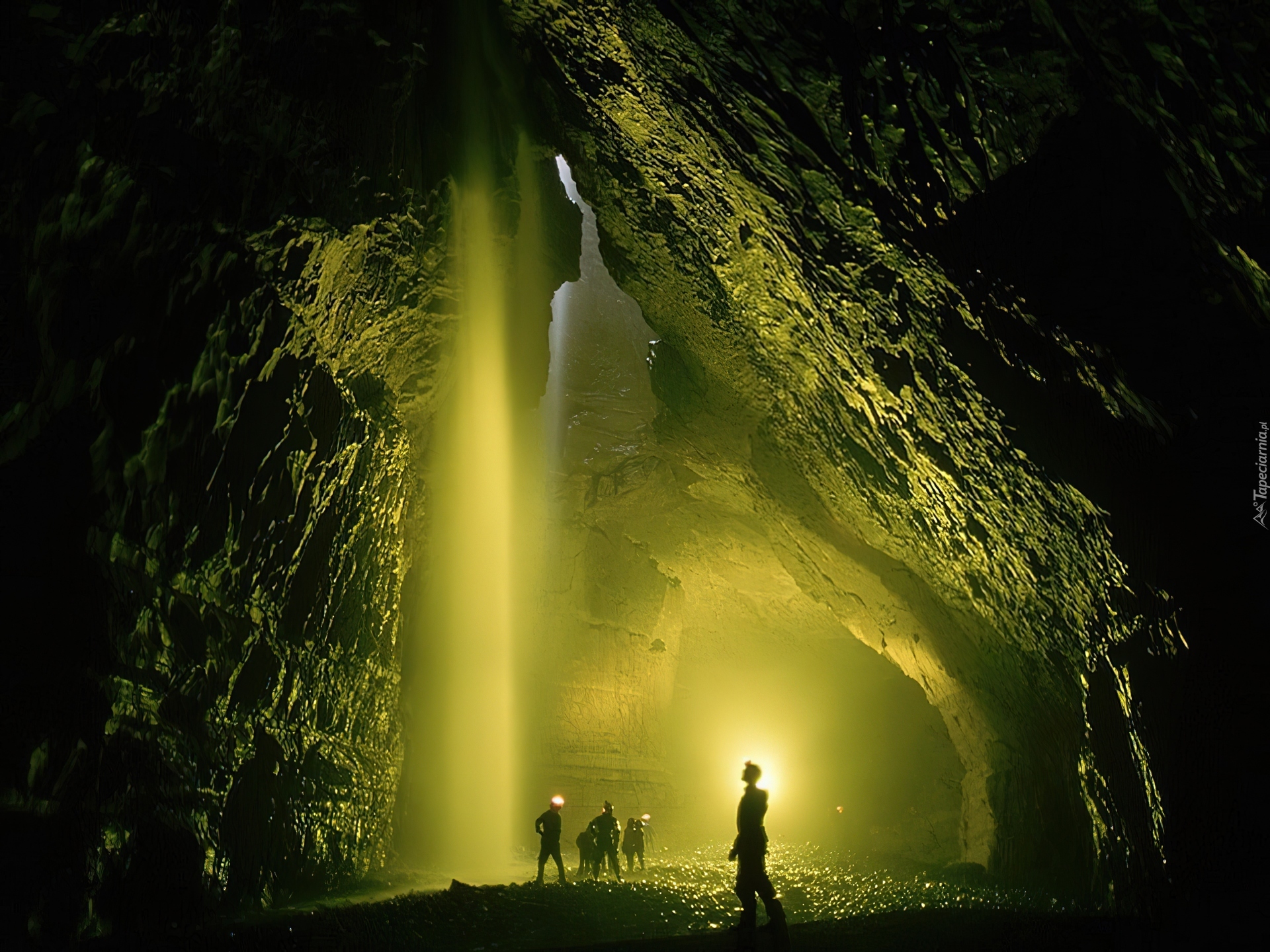 Jaskinia, Skały, Promienie, Słońca