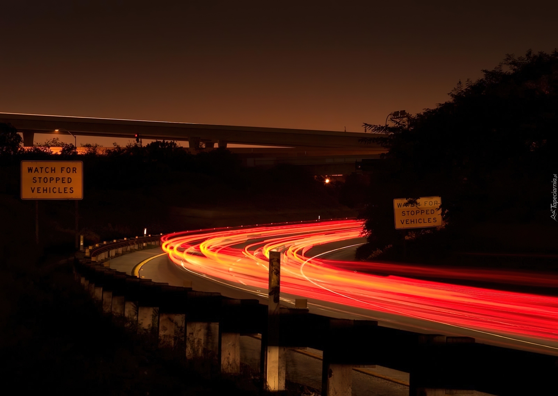 Autostrada, Noc, Zakręt