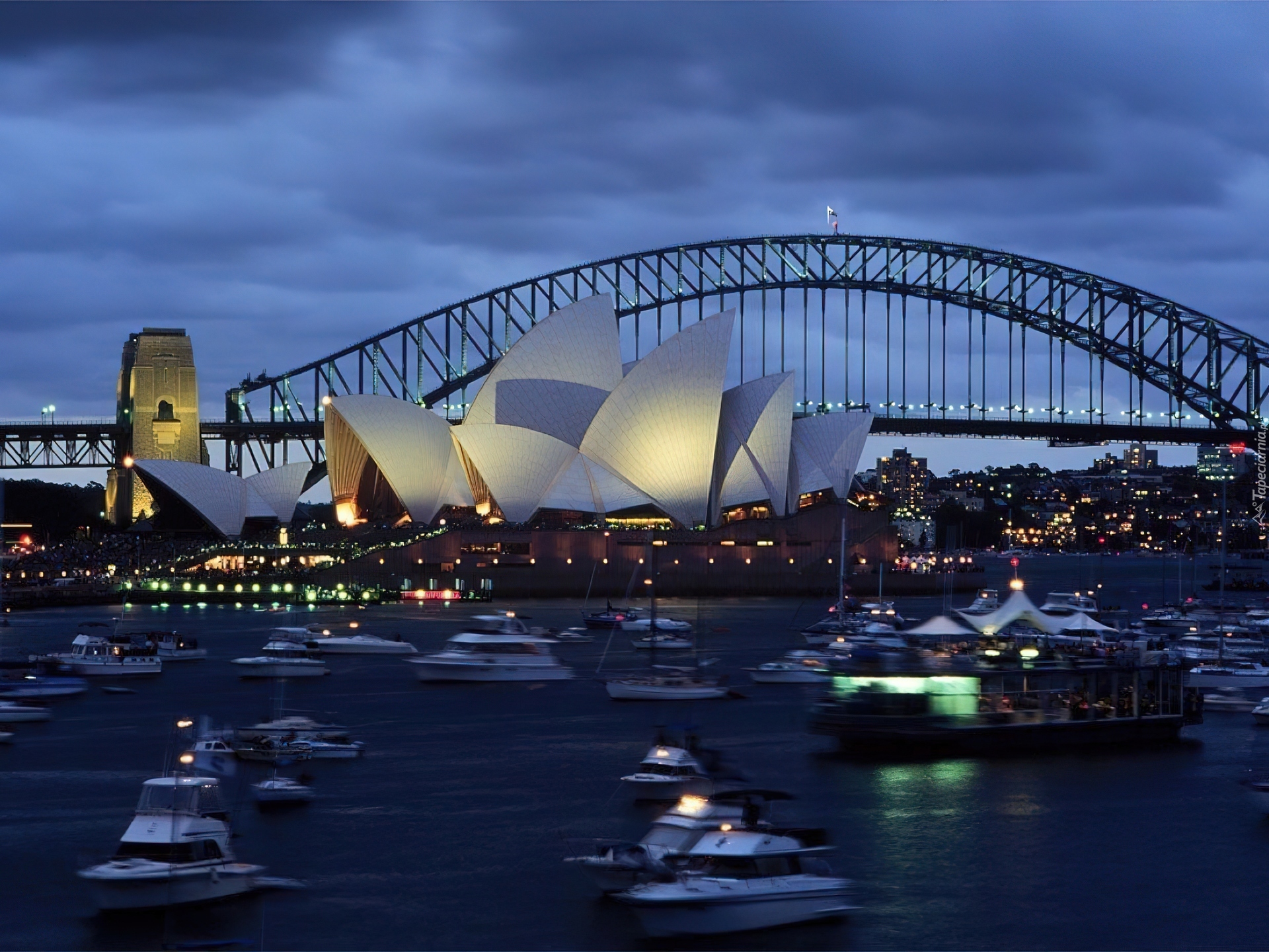 Australia, Sydney, Zatoka Port Jackson, Most Sydney Harbour Bridge, Sydney Opera House