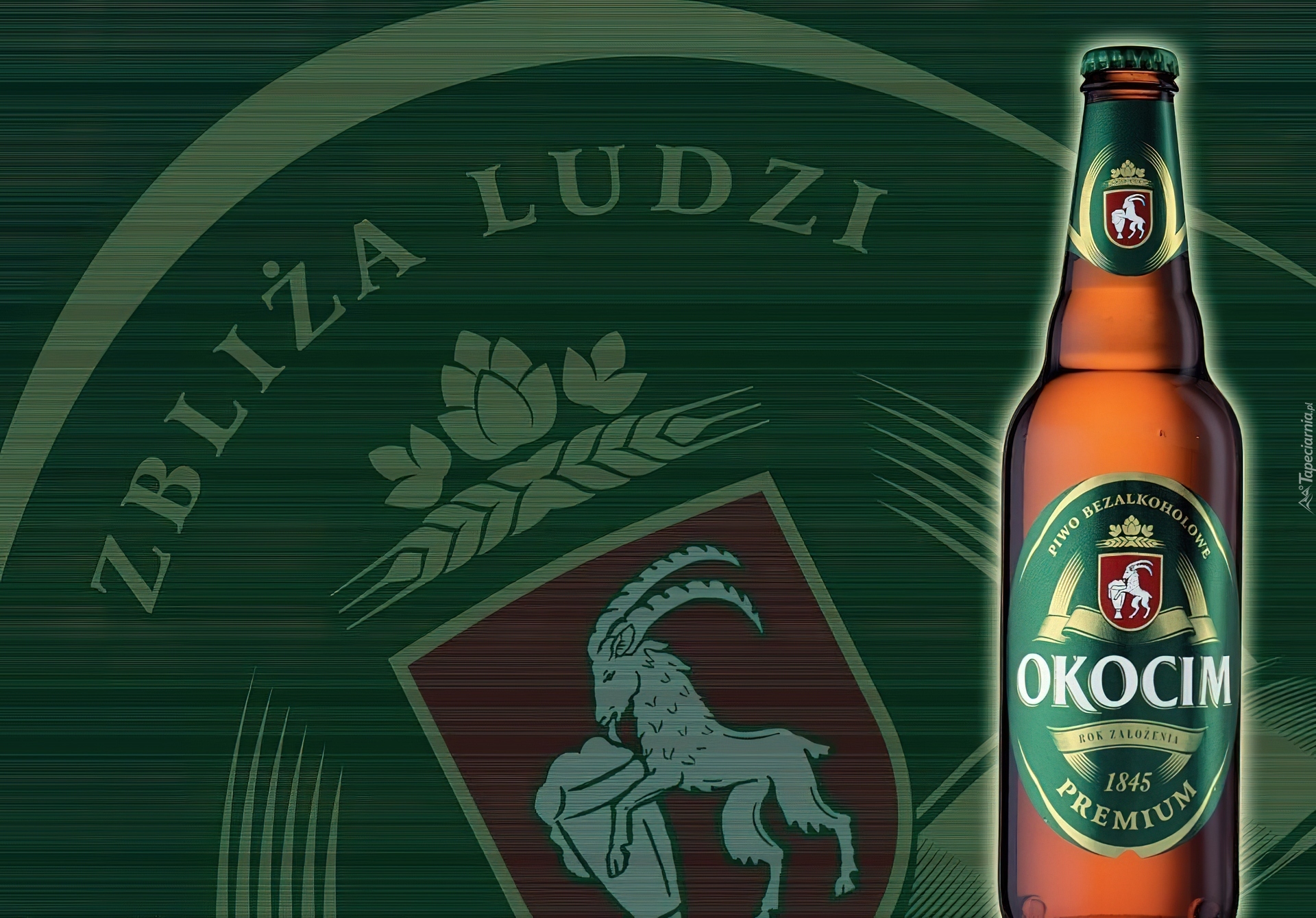 Piwo, Okocim, Jasne, Butelka, Logo