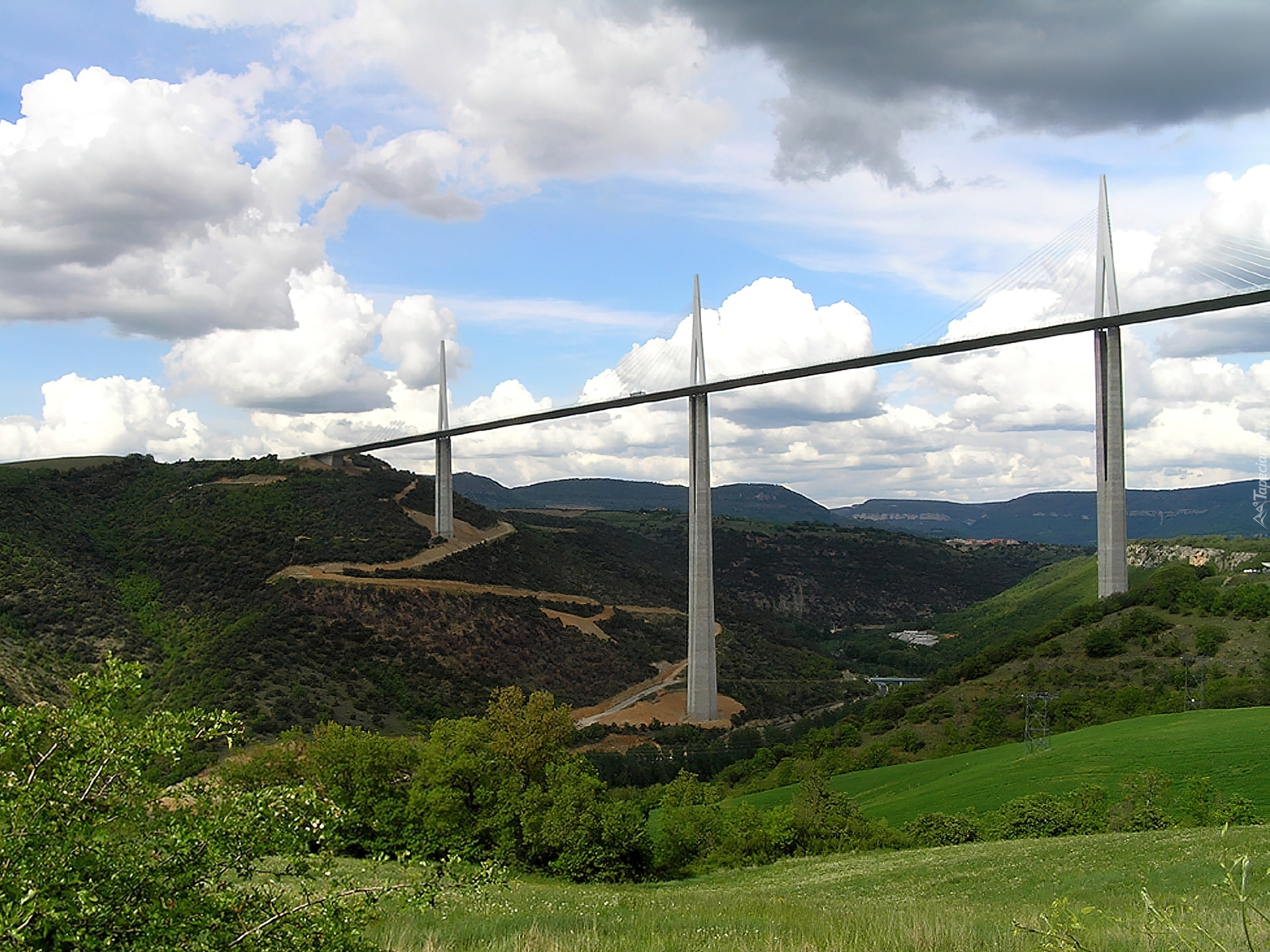 Francja, Dolina, Rzeki, Tarn, Wiadukt, Millau