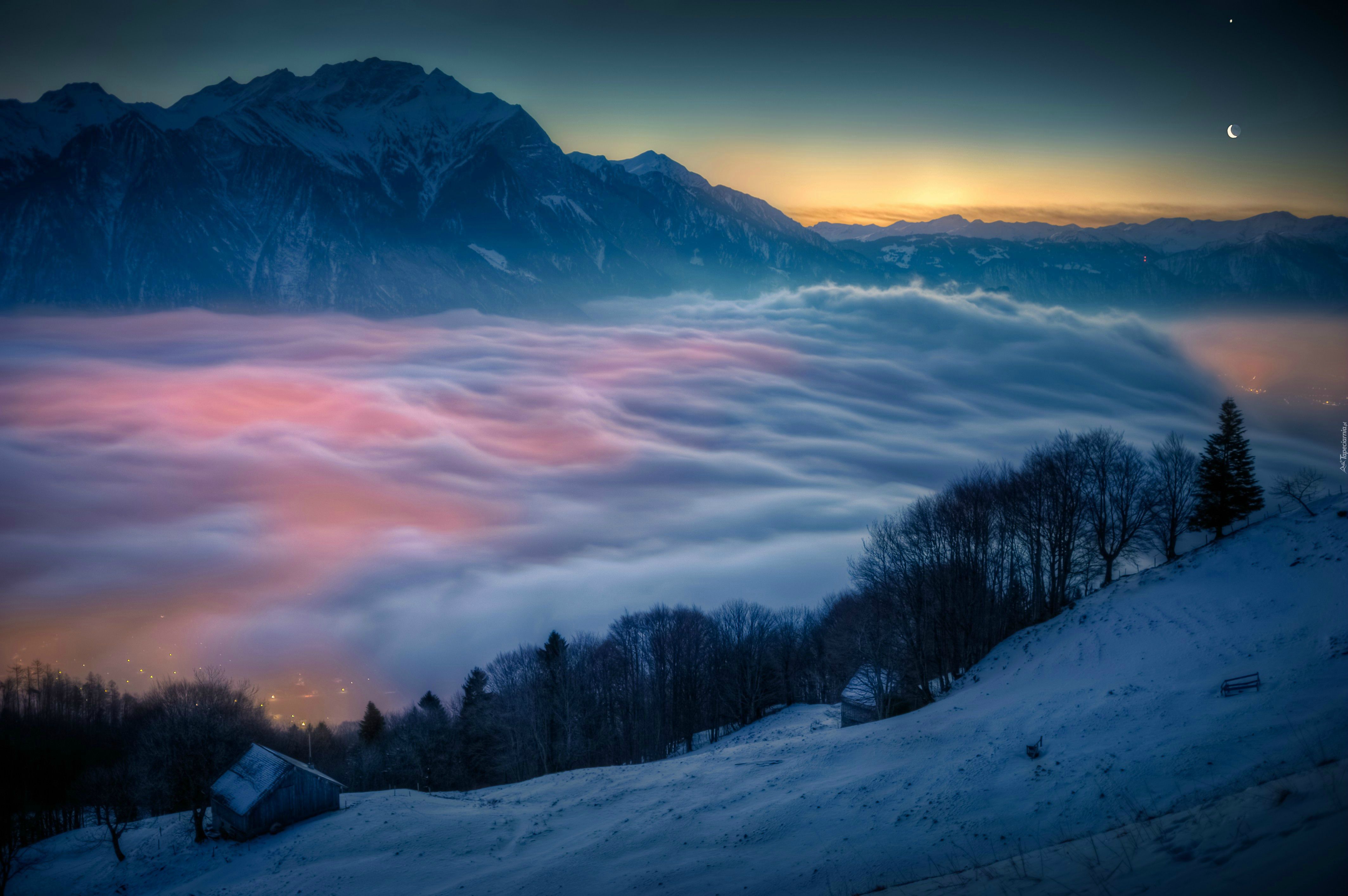 Szwajcaria, Stok, Góry, Chmury