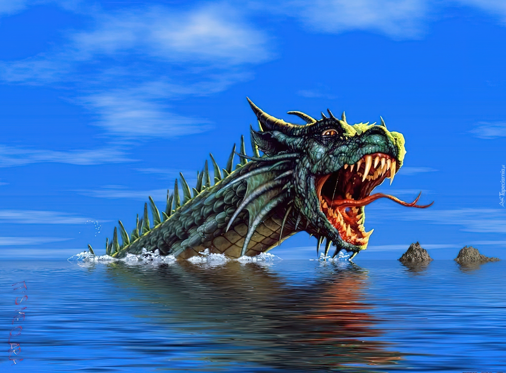Чудища морей. Морской дракон (Draco Marinus). Подводные монстры. Морские чудища. Морской дракон фэнтези.