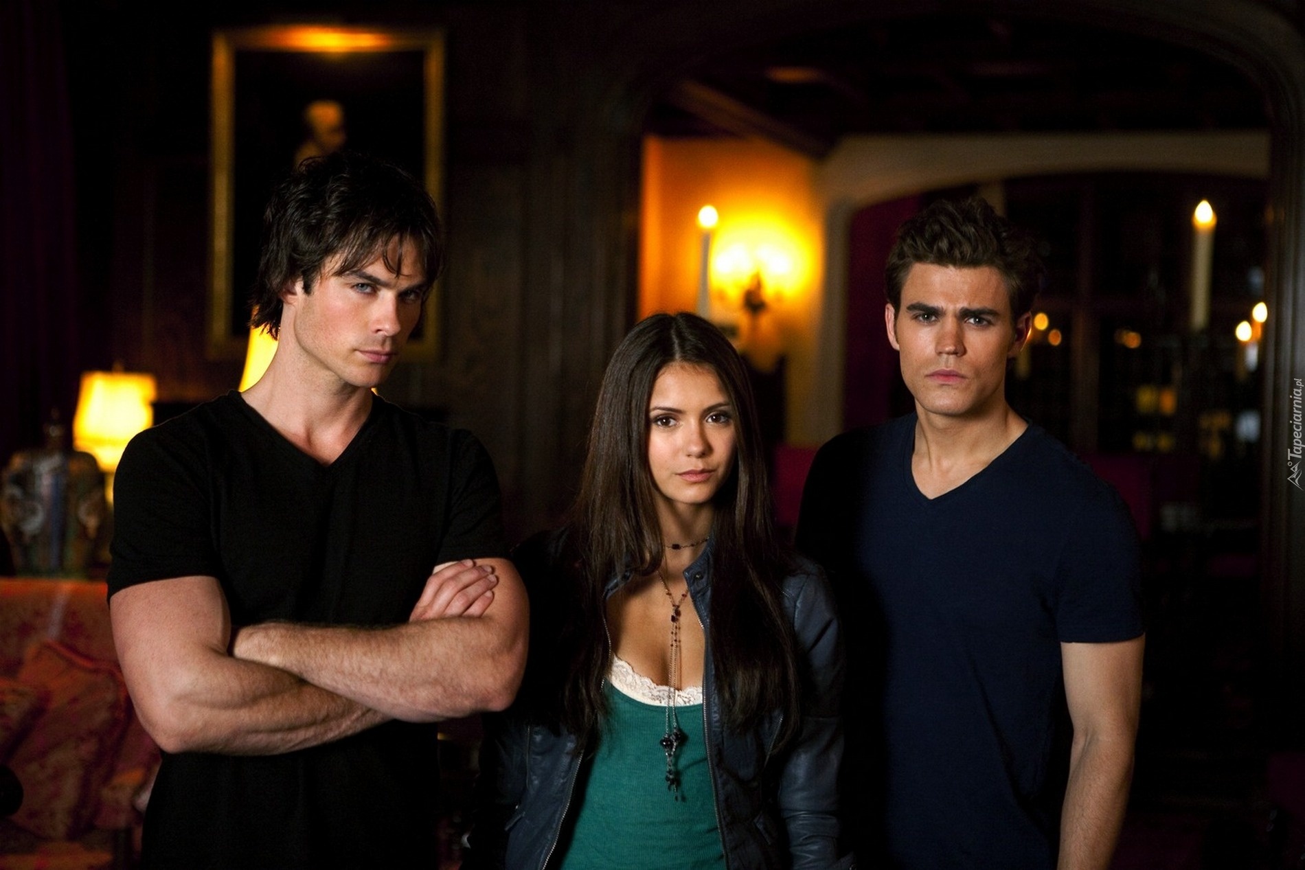 Główni, Aktorzy, Pamiętniki wampirów, The Vampire Diaries, Ian Somerhalder, Nina Dobrev, Paul Wesley