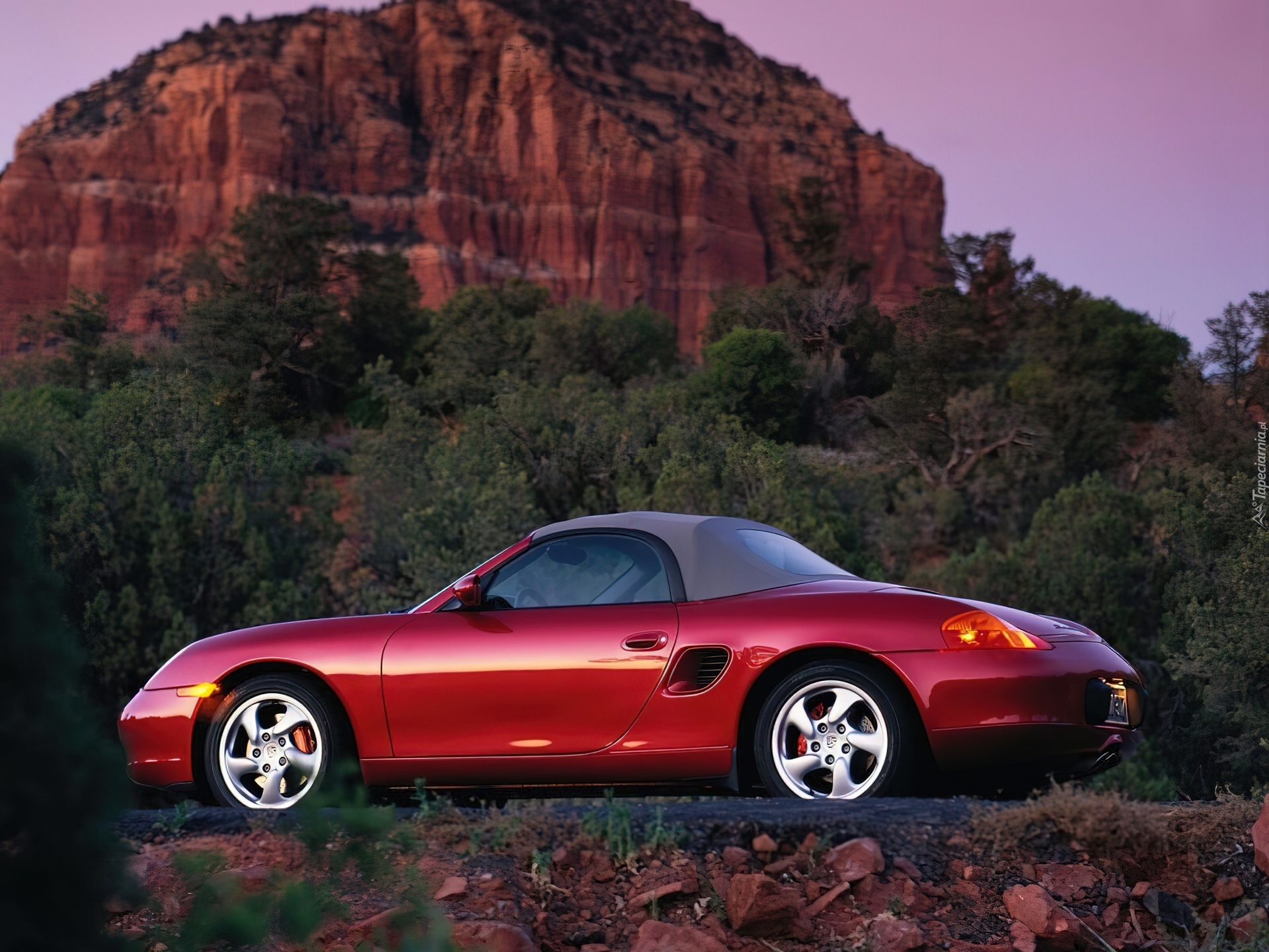 Bordowy Boxster