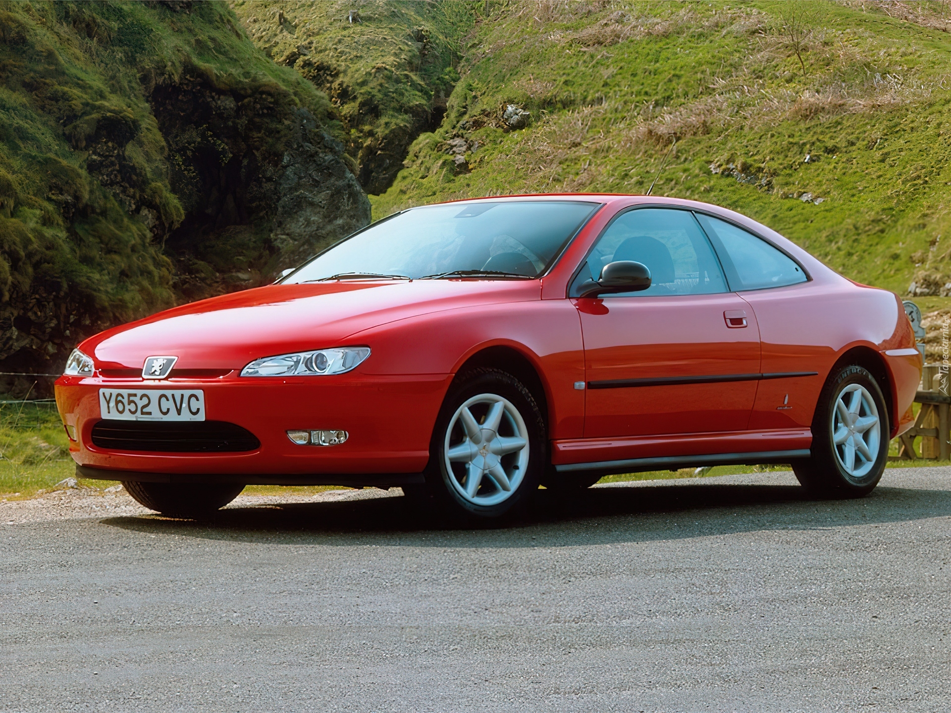 Czerwony, Peugeot 406, Coupe