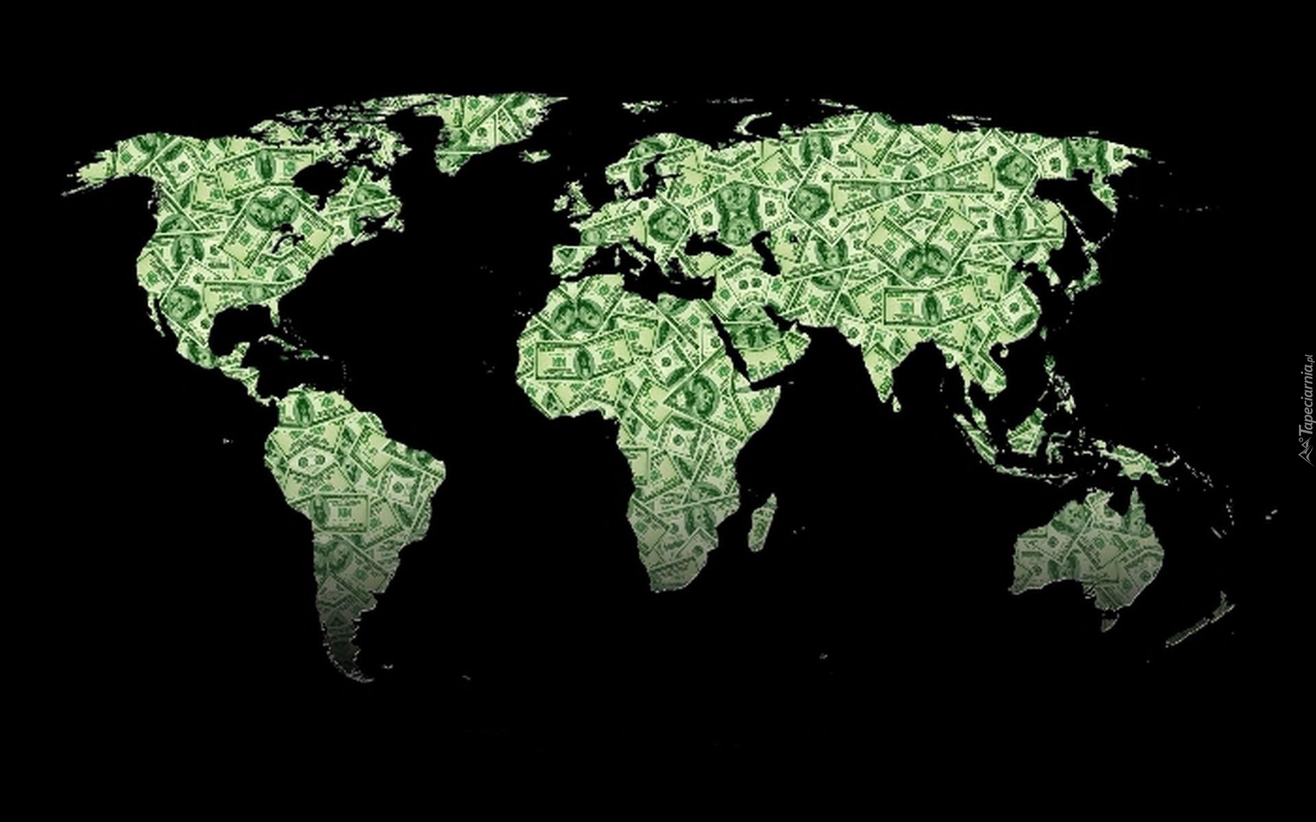 Mapa, Świata, Pieniądze