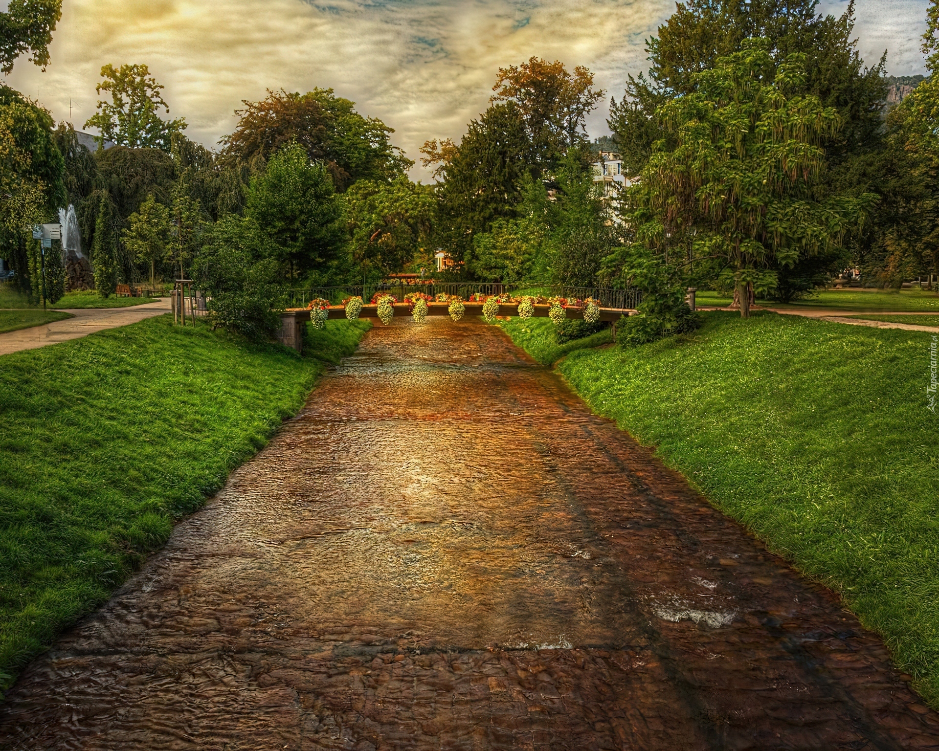 Park, Rzeczka, Mostek