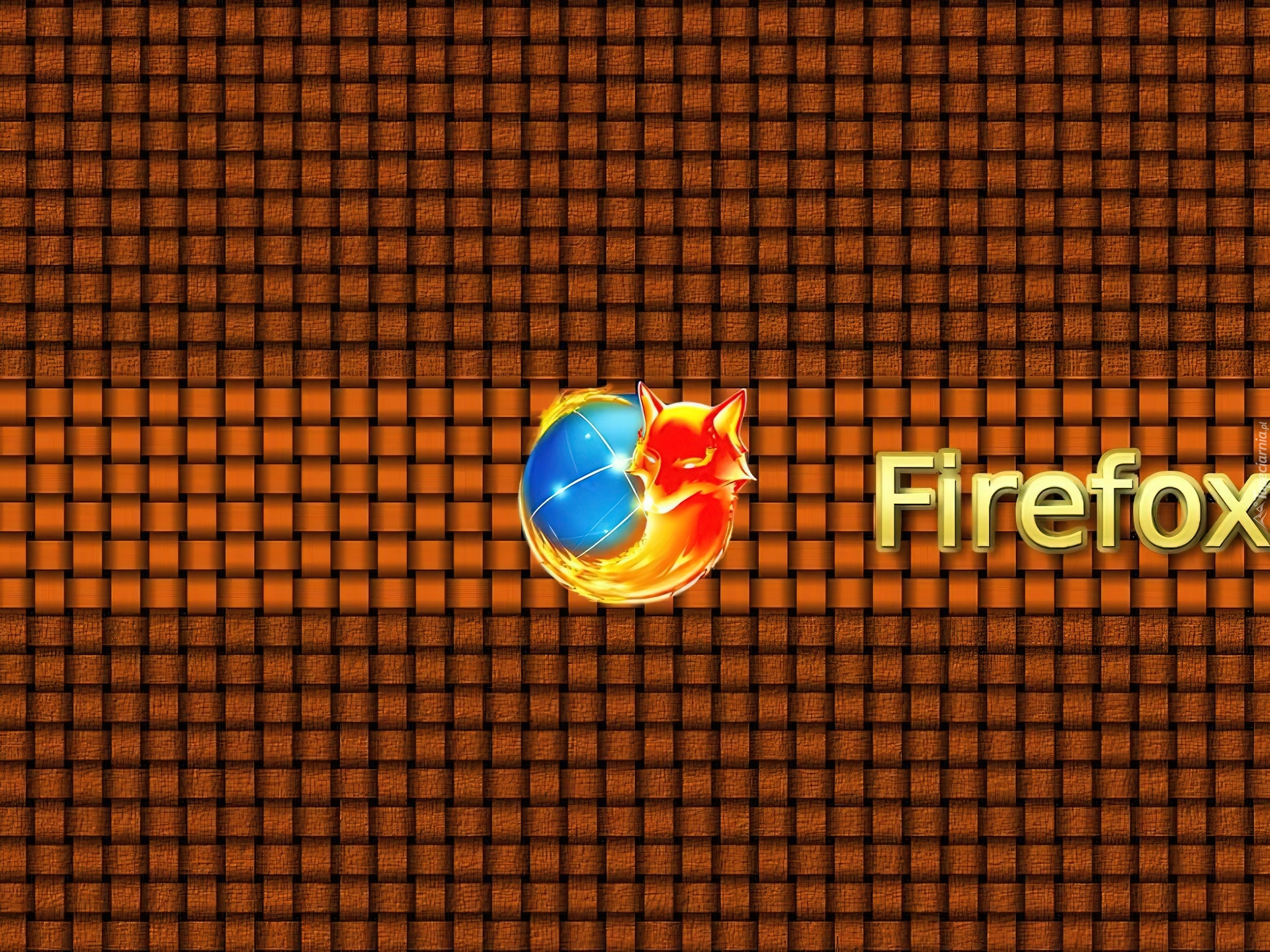 Kraciaste, Brązowe, Tło, Logo, Firefox