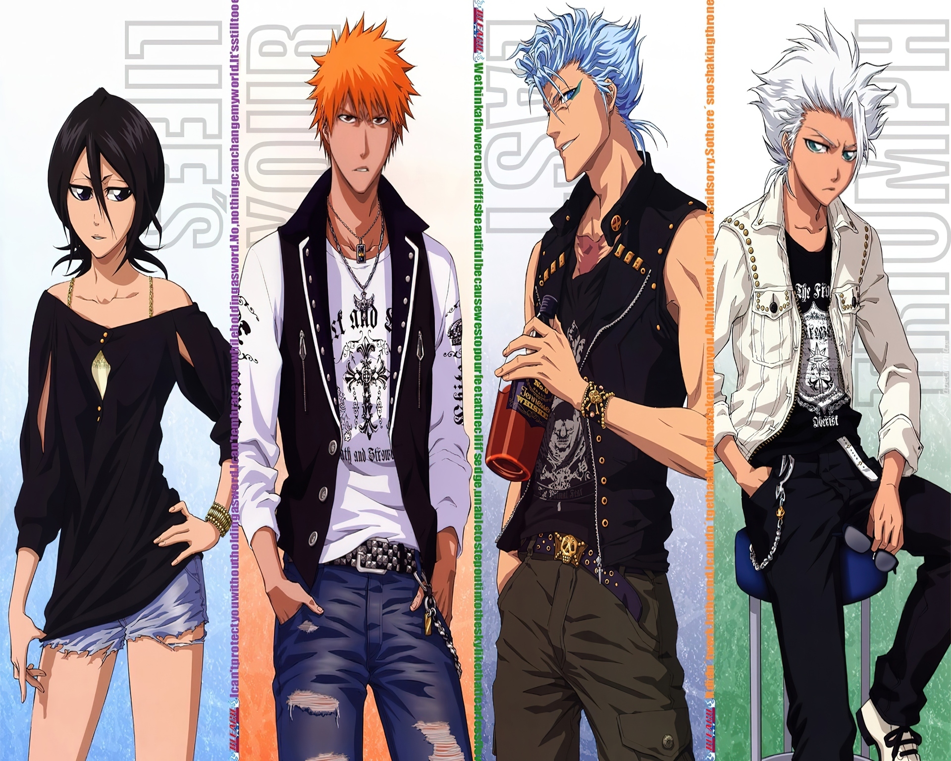 Bleach, Rukia, Ichigo, Grimmjow, Toshiro