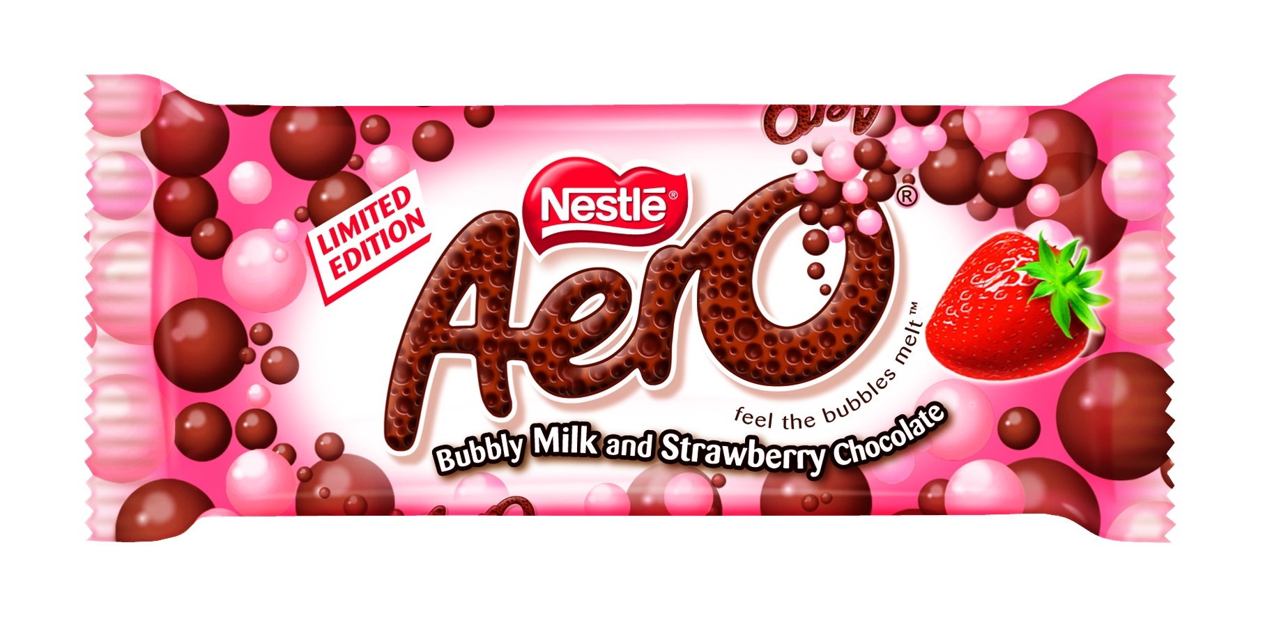 Nestle, Aero, Czekolada, Mleczna, Truskawkowa