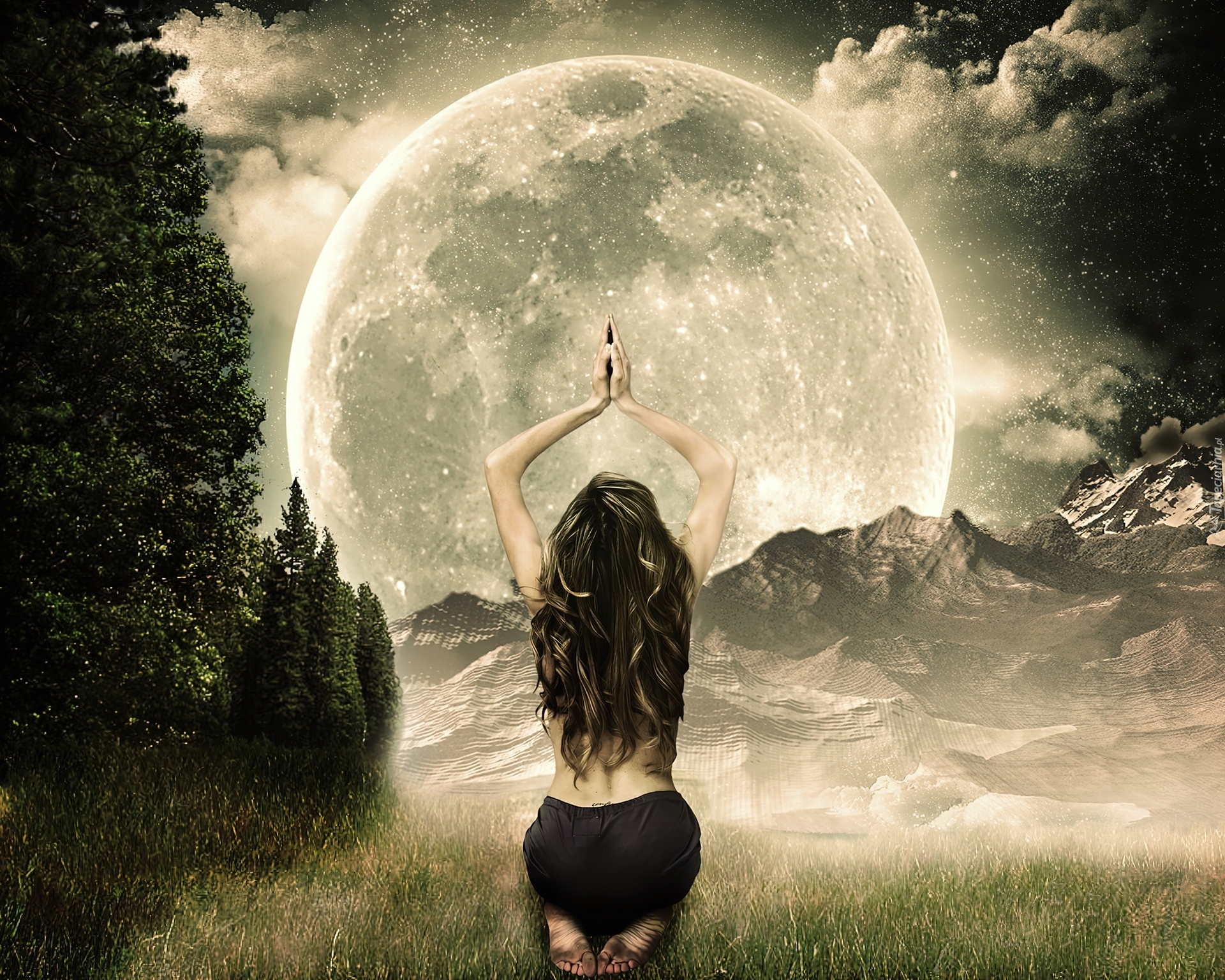 Ритуал на женщину. Женщина Луна. Полнолуние. Магия Луны. Девушка и Луна магия.