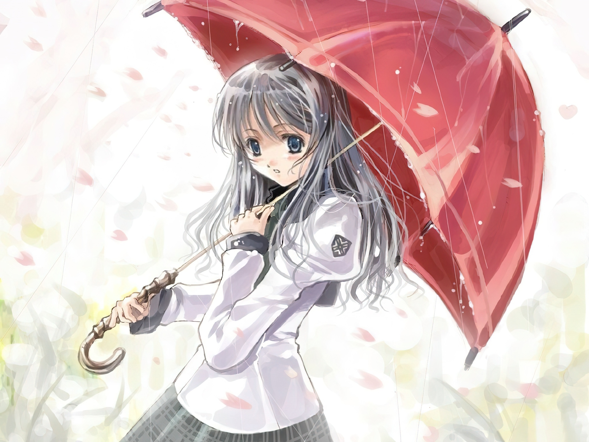Dziewczyna, Anime, Parasolka