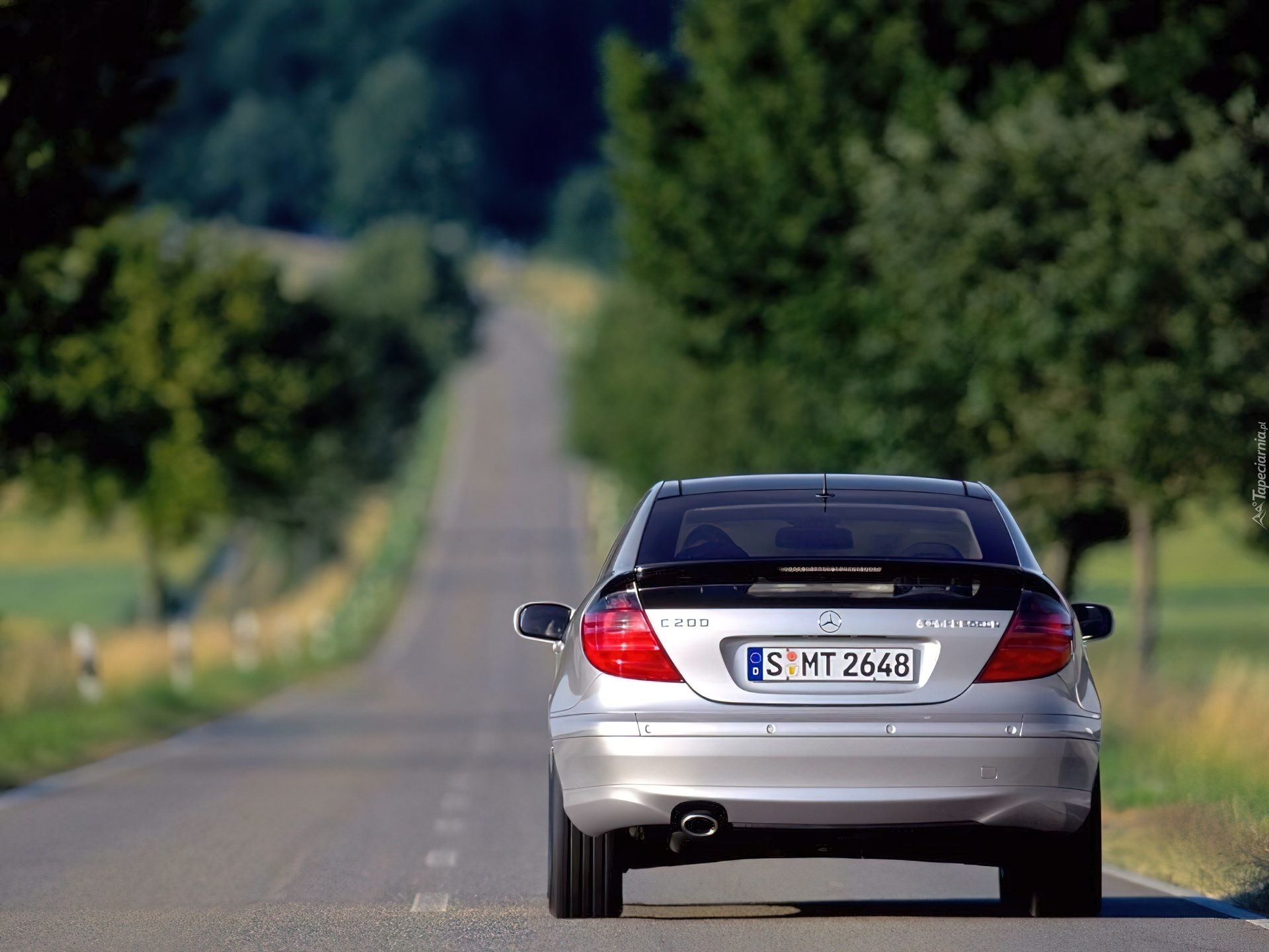 Tył, Srebrny, Mercedes C-klasa