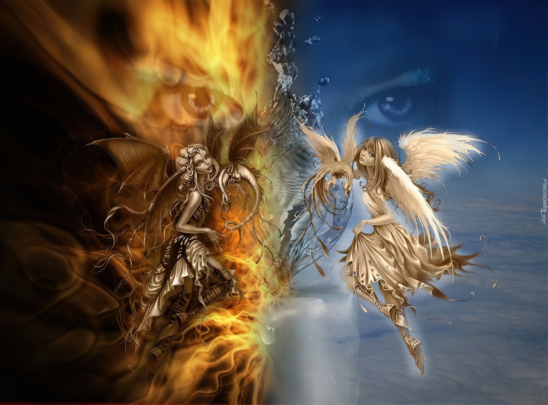 Борьба света и тьмы. Кадмиил ангел-хранитель Девы. Битва демонов и ангелов 4.04. Ангел против демона. Добрый и злой ангел.